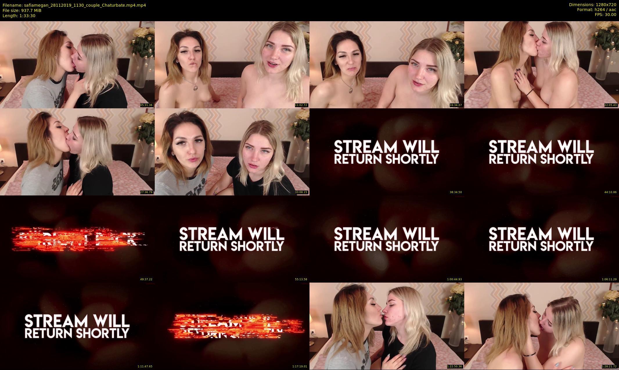 safiamegan — 94 minute Chaturbate couple cam show recording, 720p, Nov 28, 2019