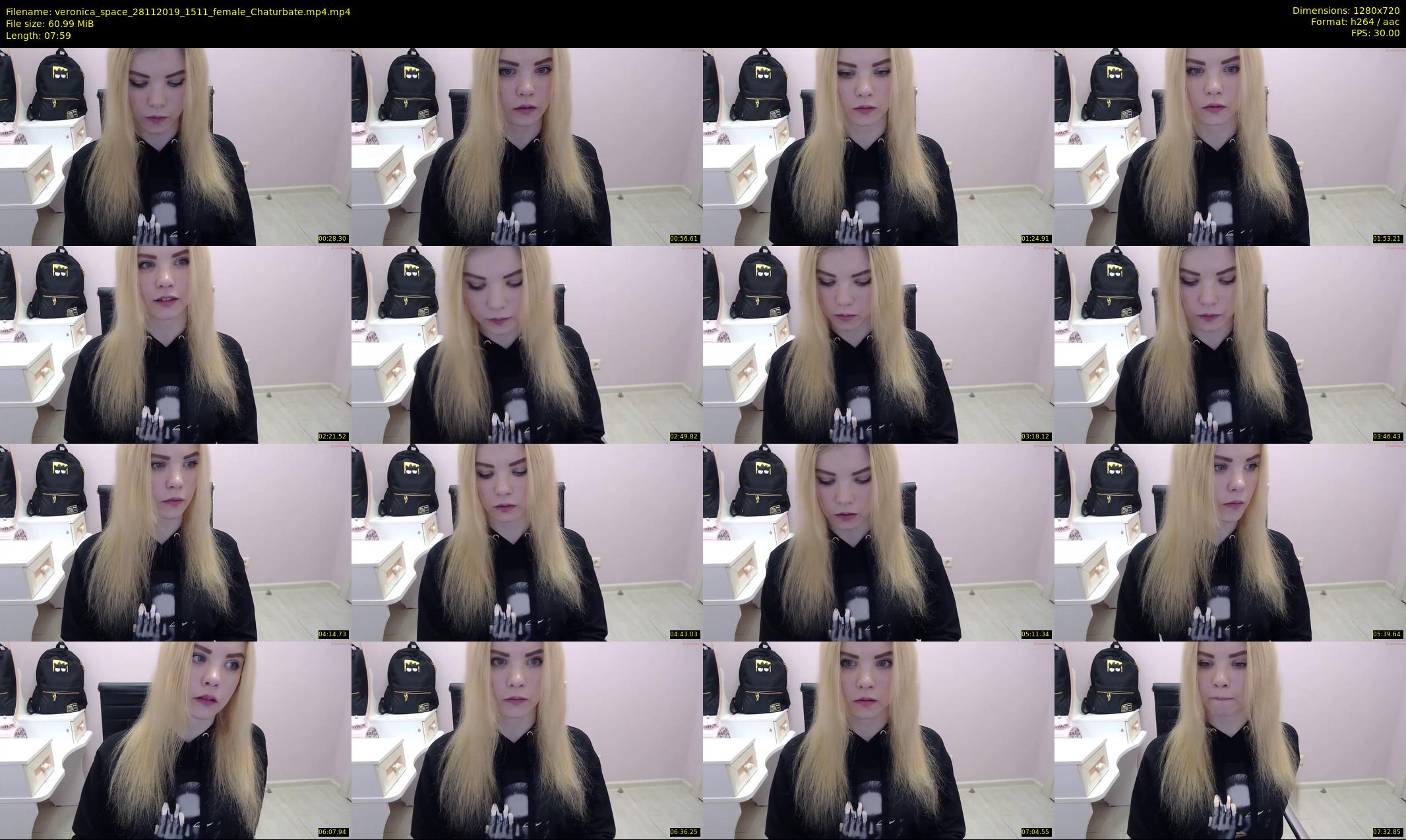 veronica_space — 8 minute Chaturbate female cam show recording, 720p, Nov 28, 2019
