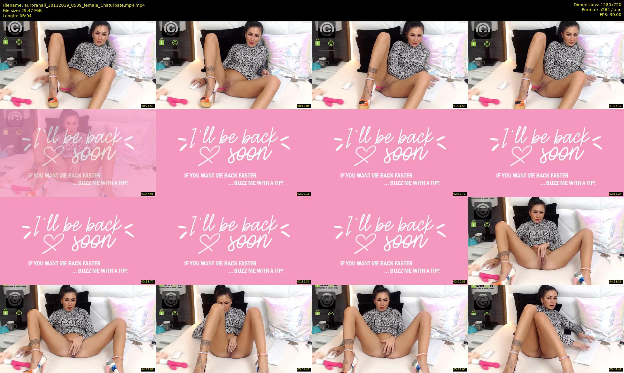 aurorahall — 7 minute Chaturbate female cam show recording, 720p, Nov 30, 2019