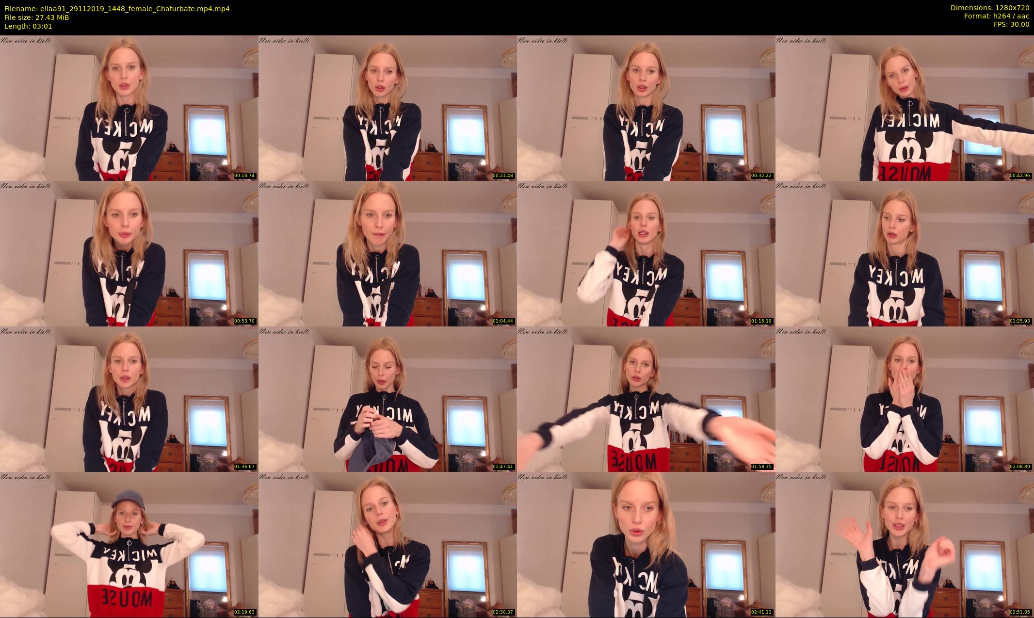 ellaa91 — 4 minute Chaturbate female cam show recording, 720p, Nov 29, 2019