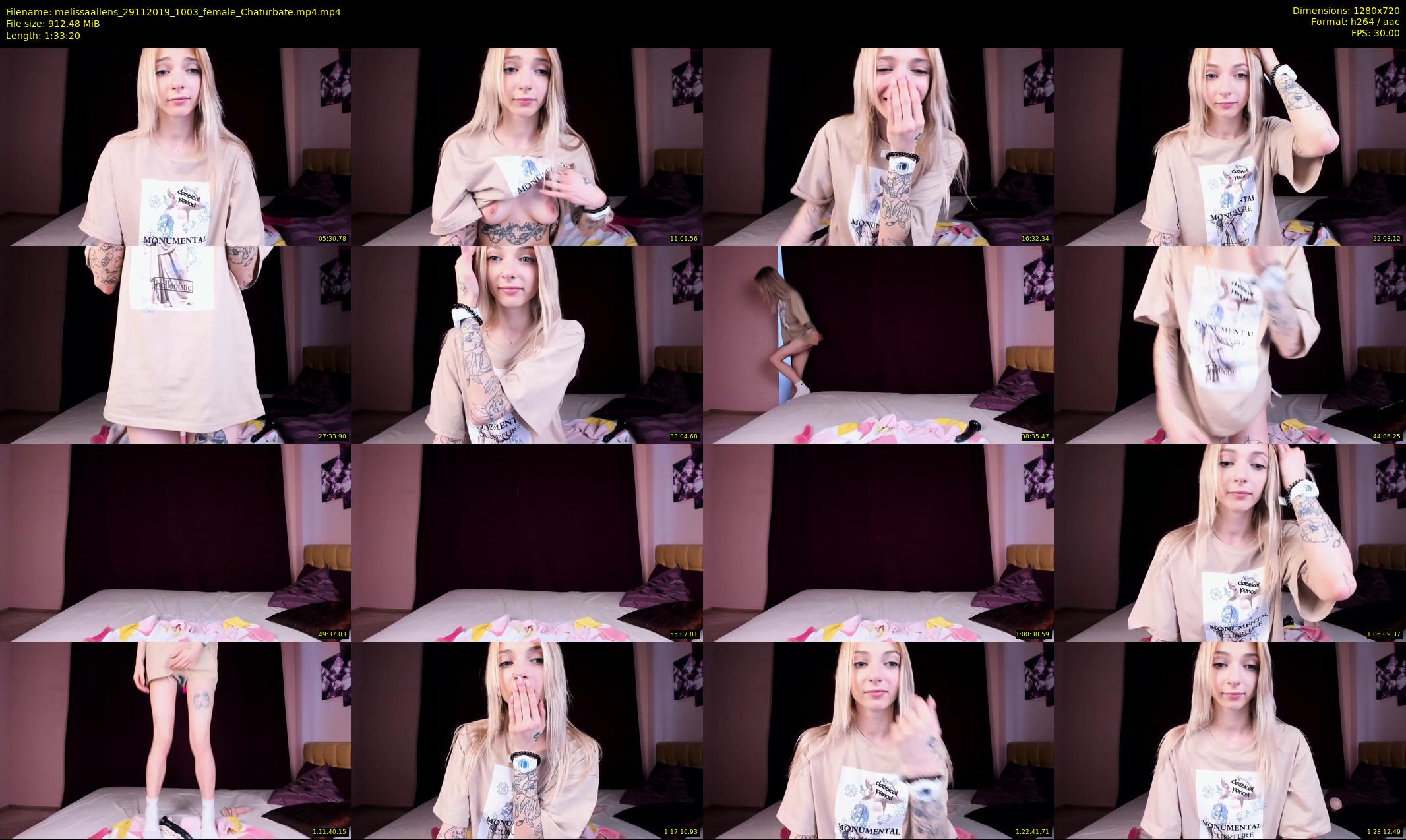 melissaallens — 94 minute Chaturbate female cam show recording, 720p, Nov 29, 2019