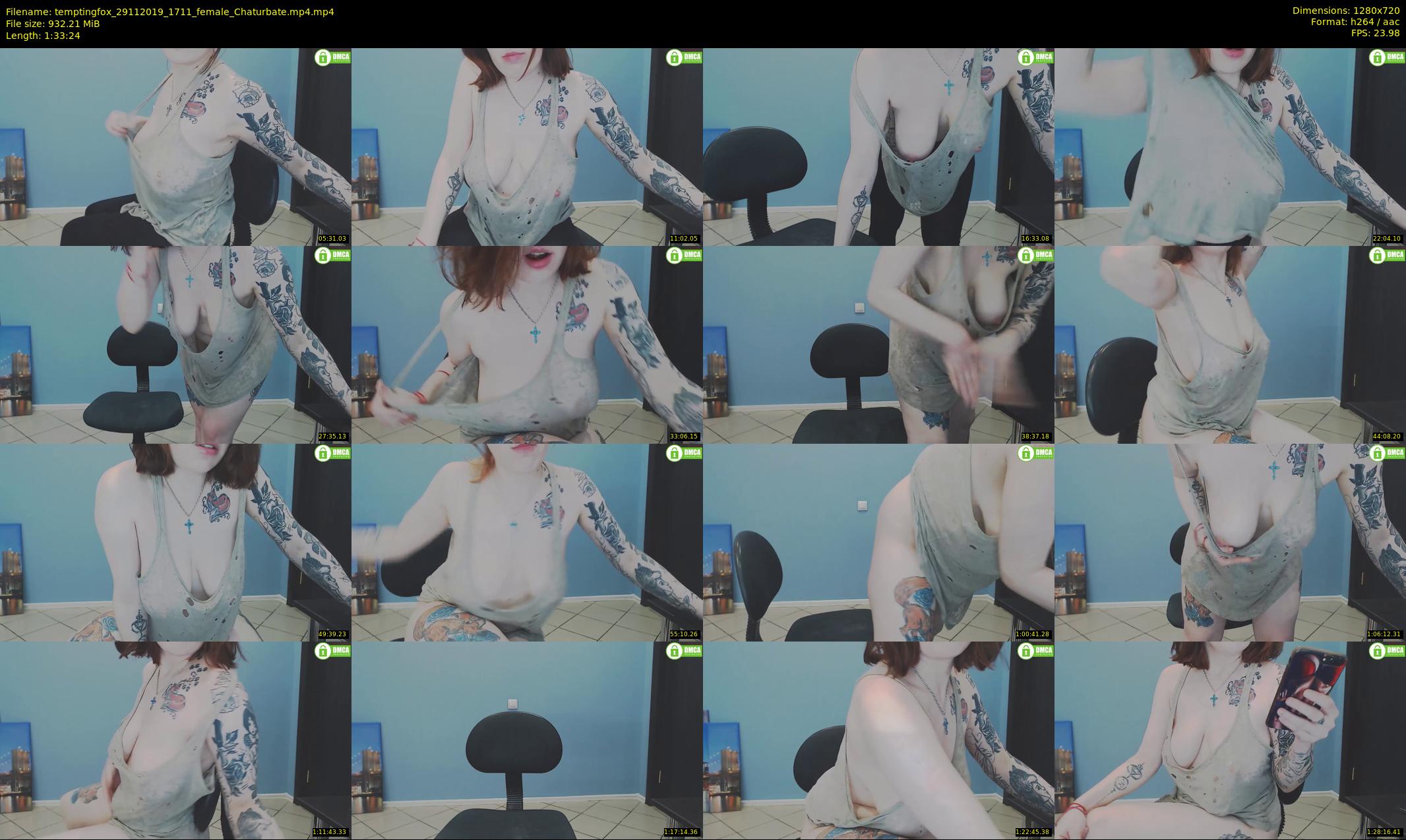temptingfox — 94 minute Chaturbate female cam show recording, 720p, Nov 29, 2019