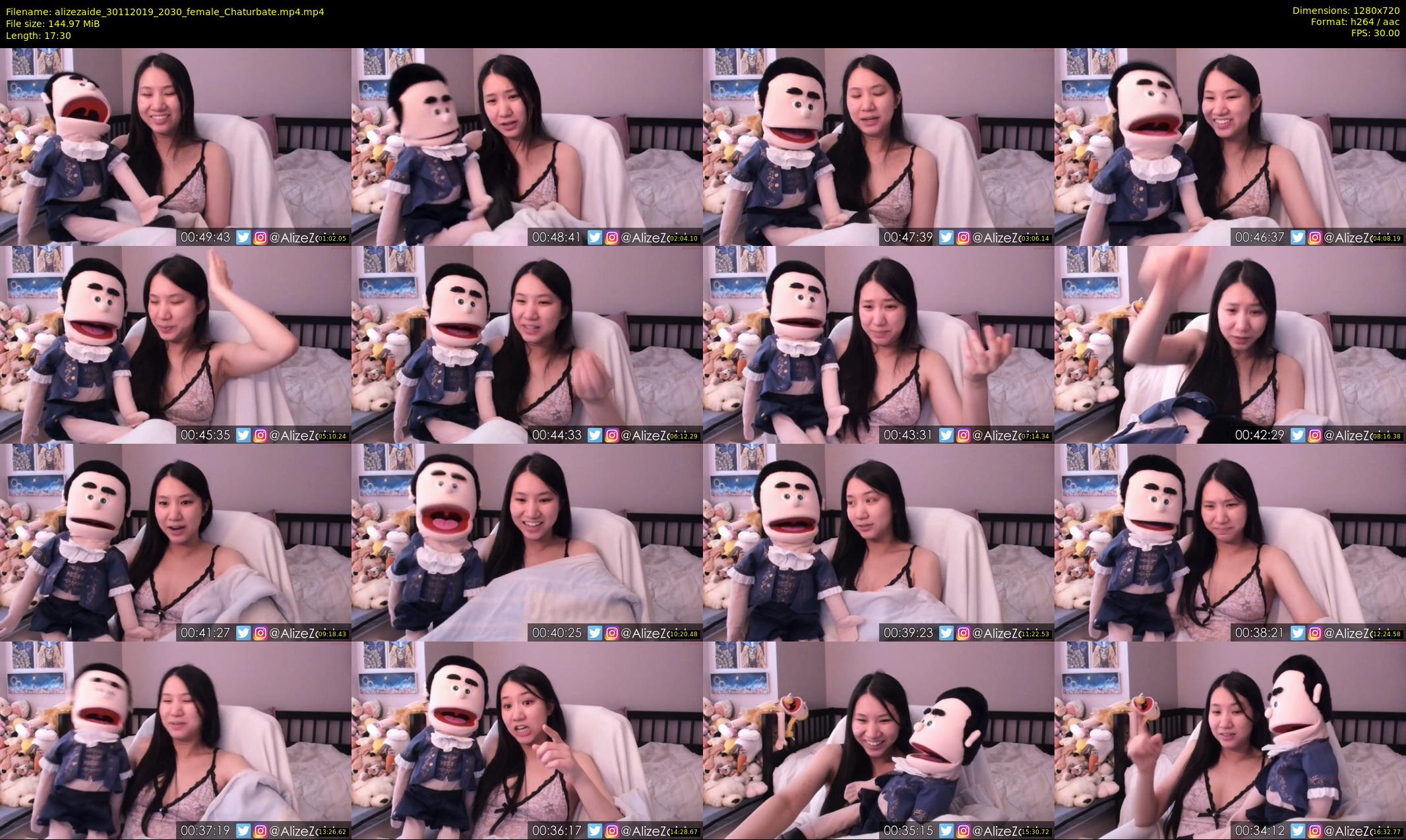 alizezaide — 18 minute Chaturbate female cam show recording, 720p, Nov 30, 2019