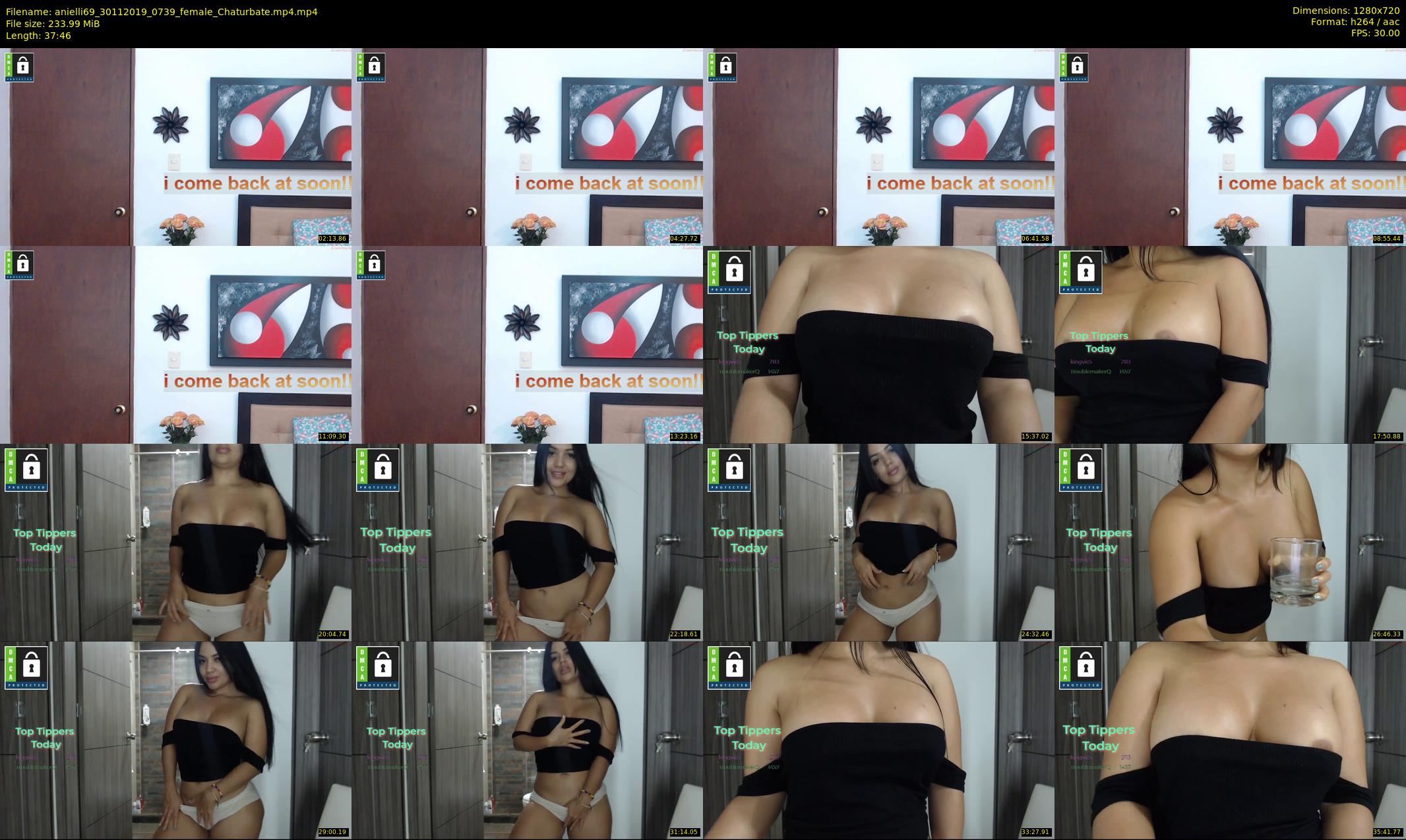 anielli69 — 38 minute Chaturbate female cam show recording, 720p, Nov 30, 2019