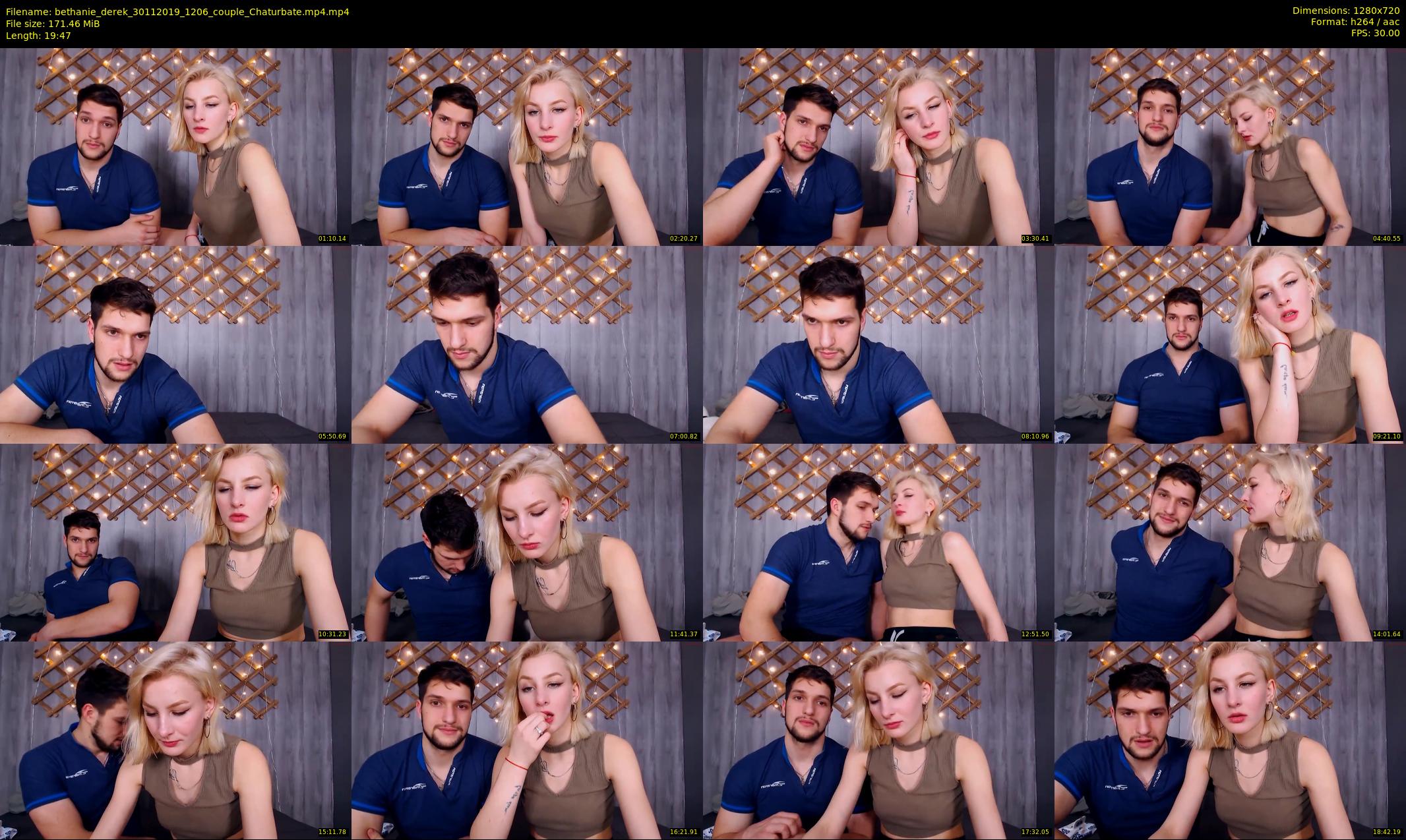 bethanie_derek — 20 minute Chaturbate couple cam show recording, 720p, Nov 30, 2019