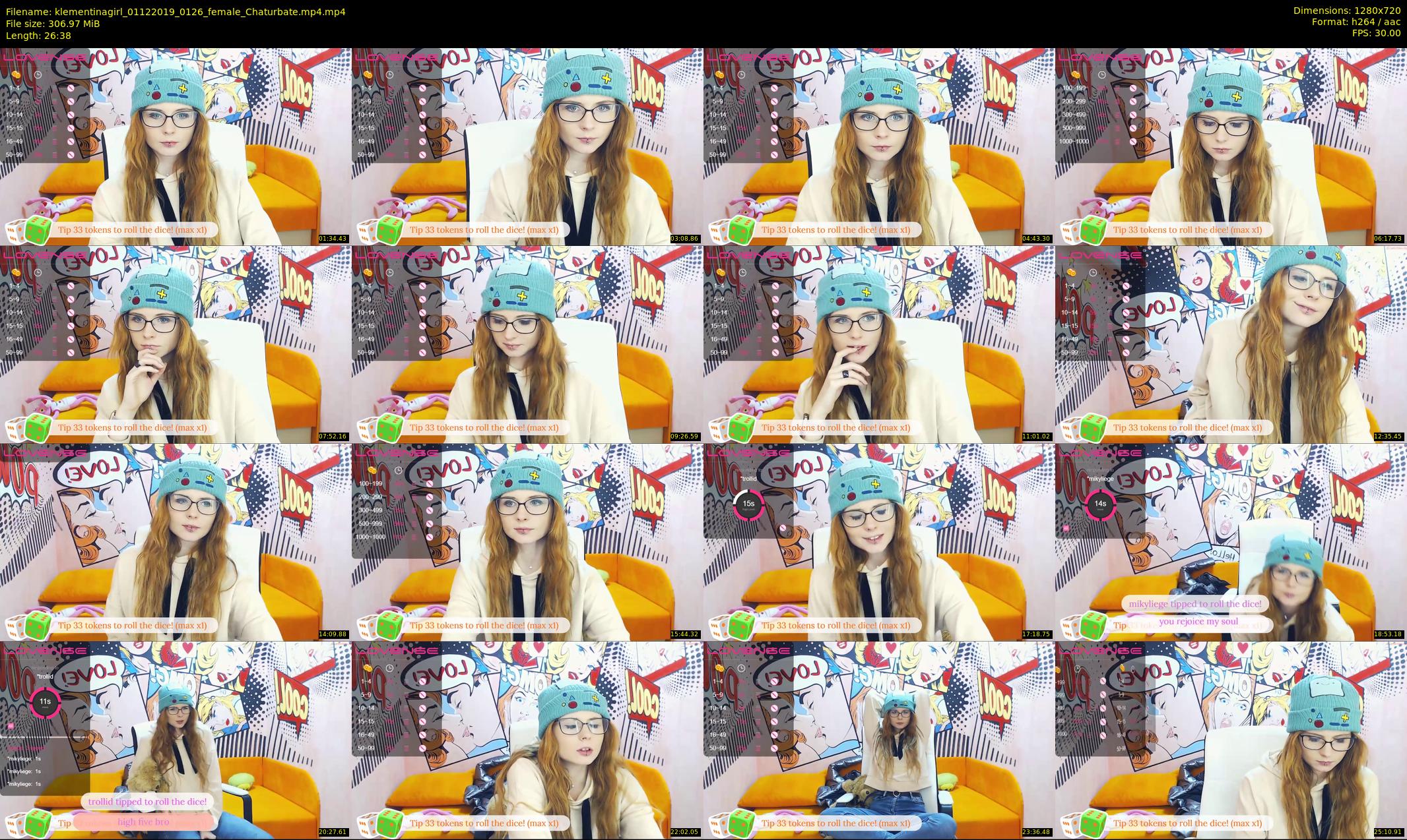 klementinagirl — 27 minute Chaturbate female cam show recording, 720p, Dec 1, 2019