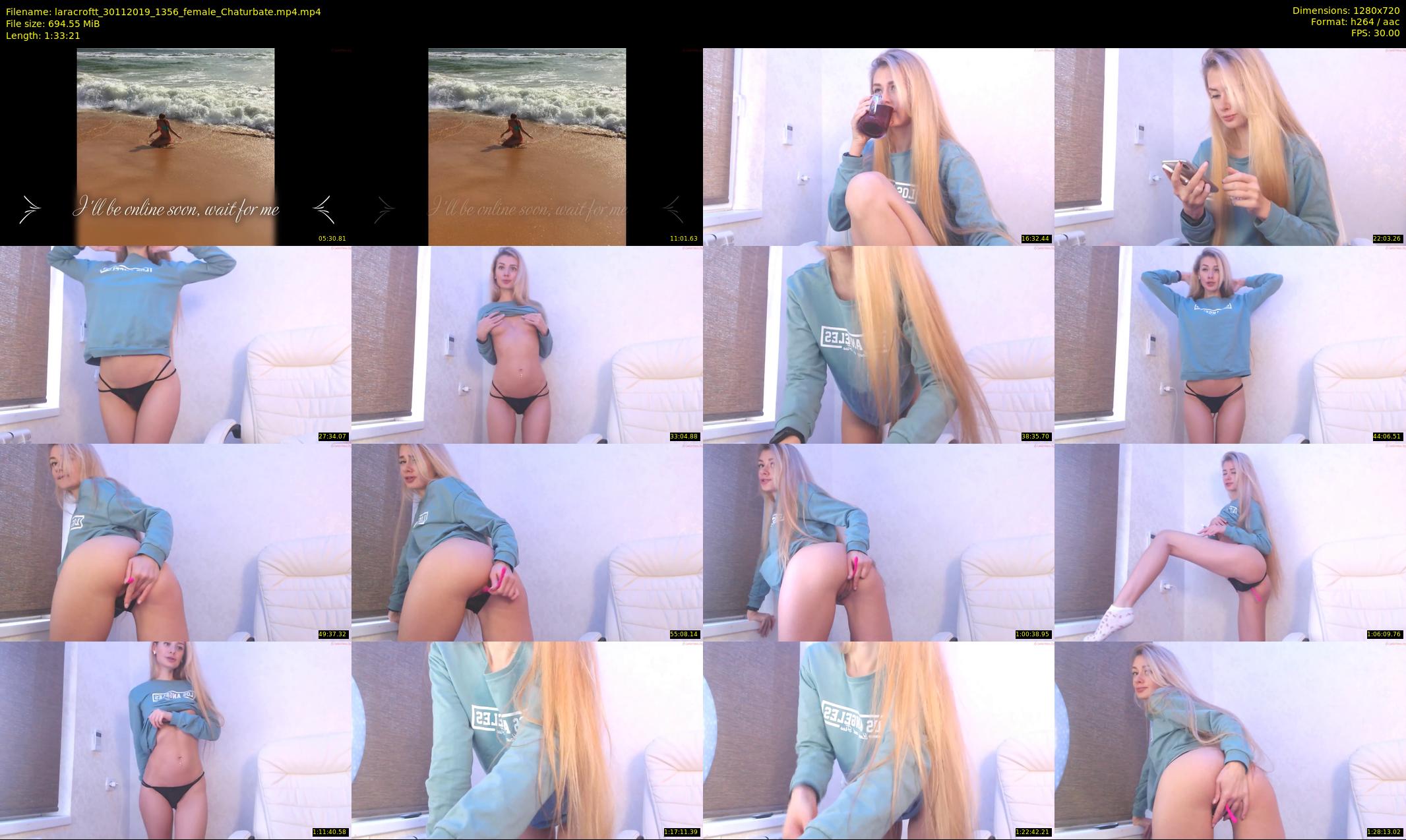 laracroftt — 94 minute Chaturbate female cam show recording, 720p, Nov 30, 2019