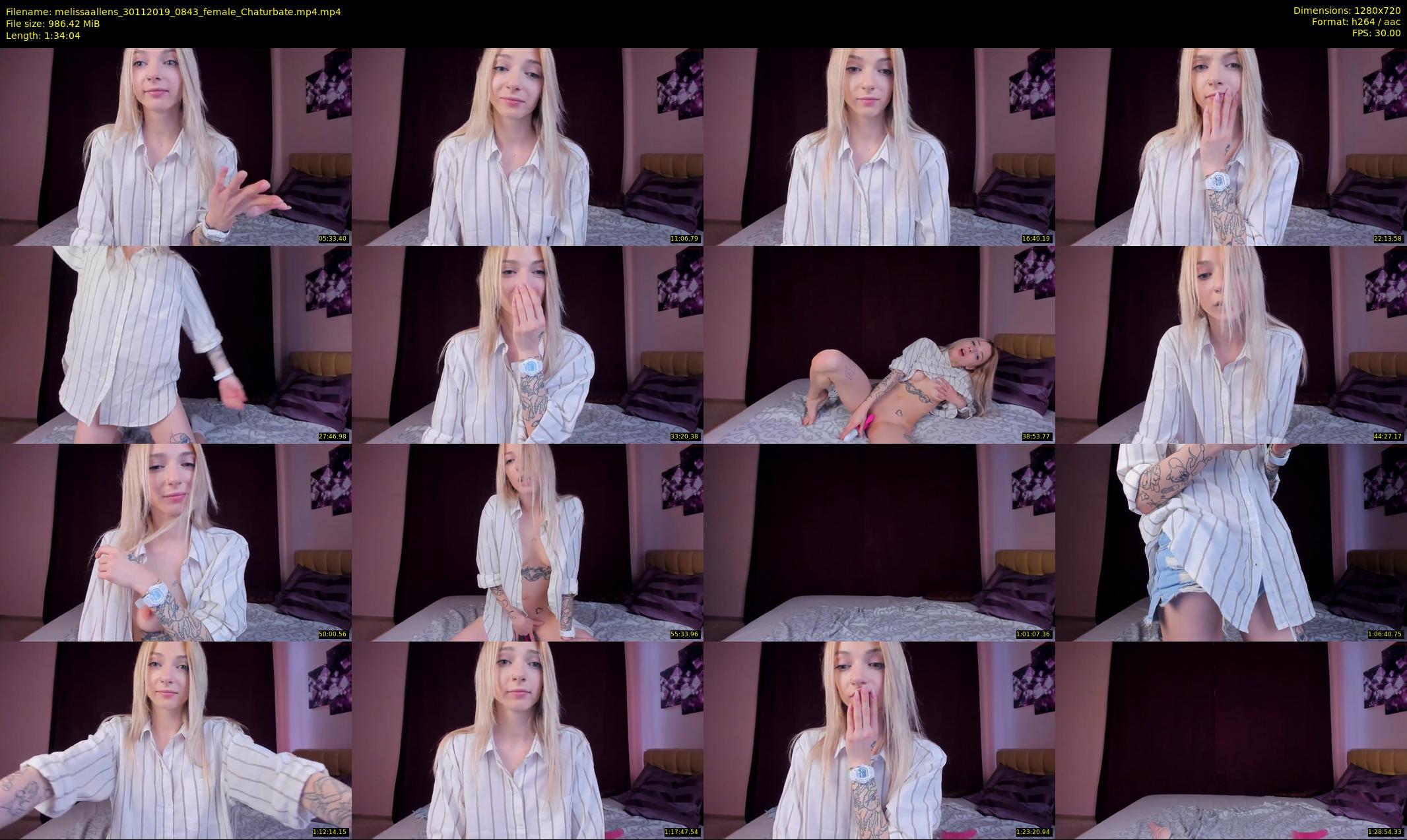 melissaallens — 95 minute Chaturbate female cam show recording, 720p, Nov 30, 2019