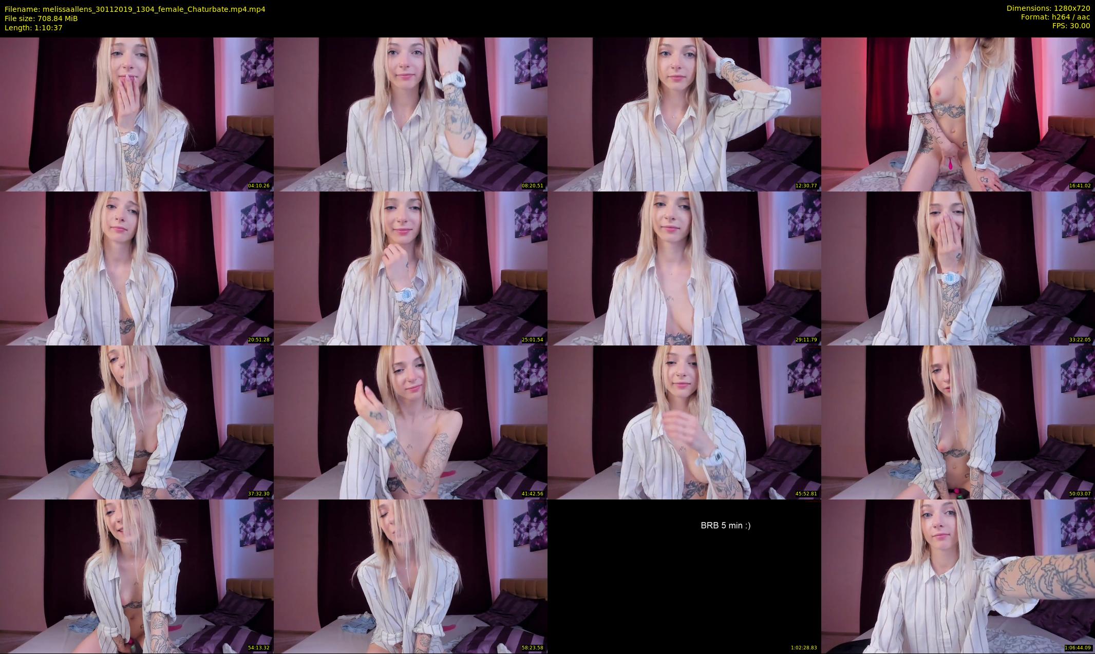 melissaallens — 71 minute Chaturbate female cam show recording, 720p, Nov 30, 2019