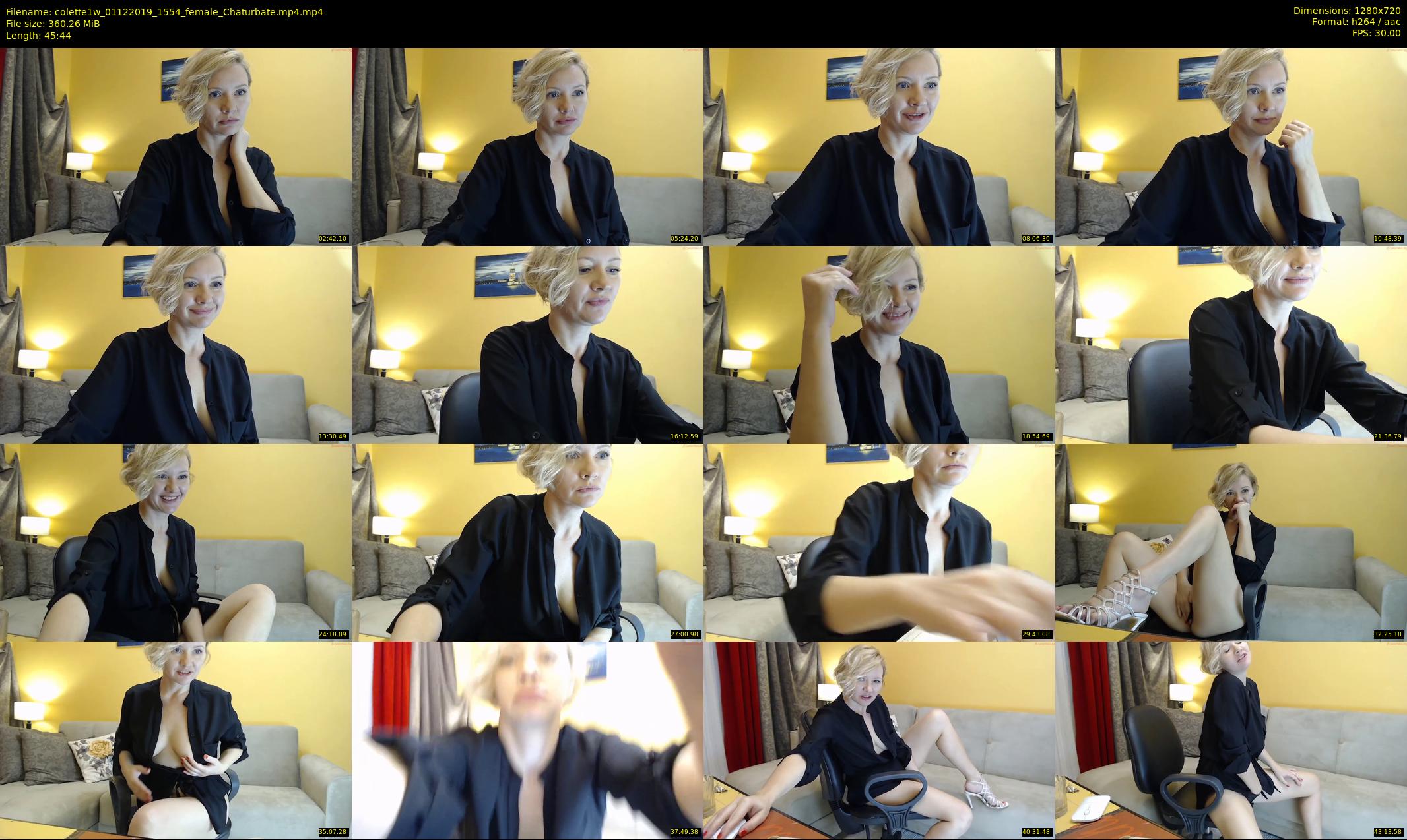 colette1w — 46 minute Chaturbate female cam show recording, 720p, Dec 1, 2019