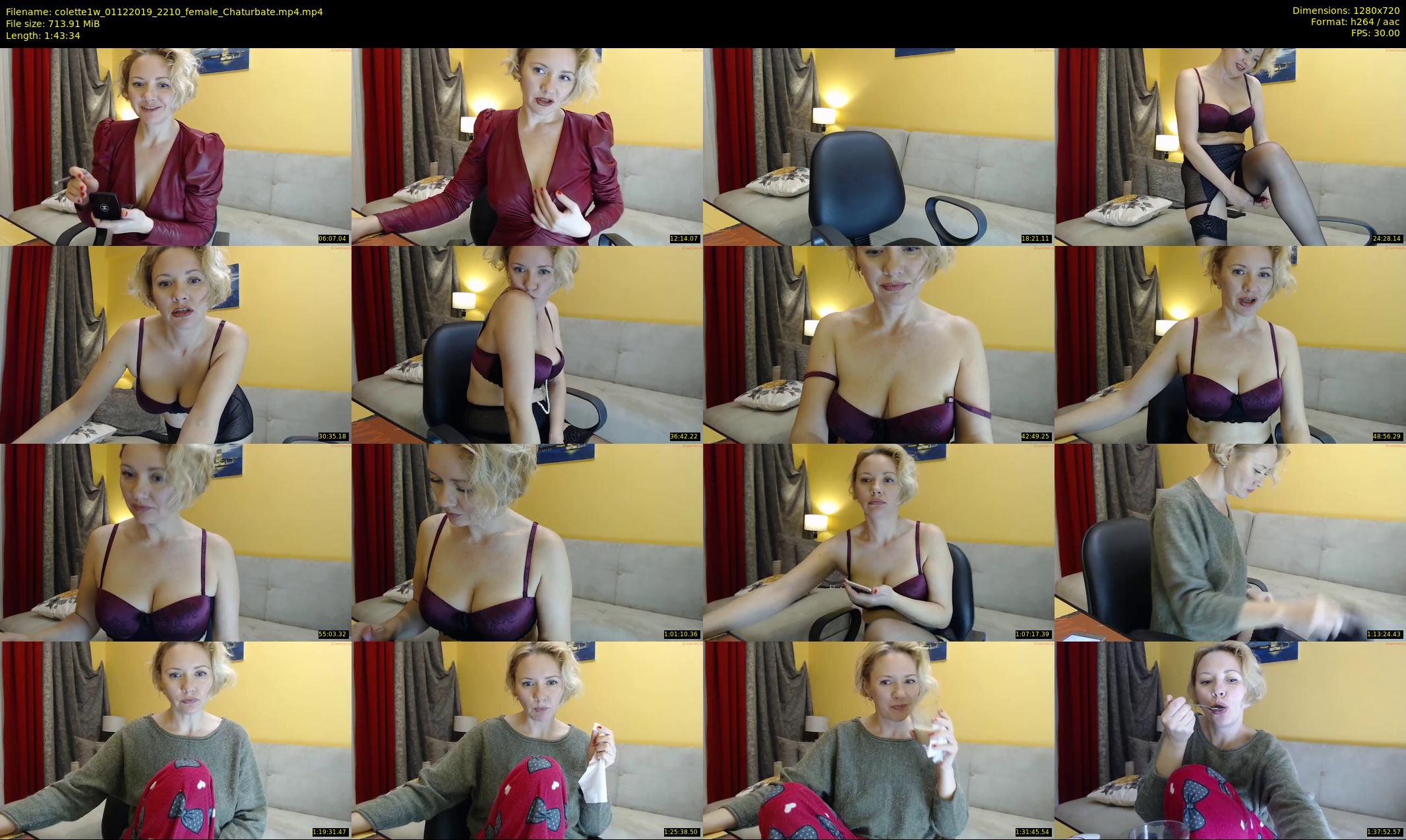 colette1w — 104 minute Chaturbate female cam show recording, 720p, Dec 1, 2019
