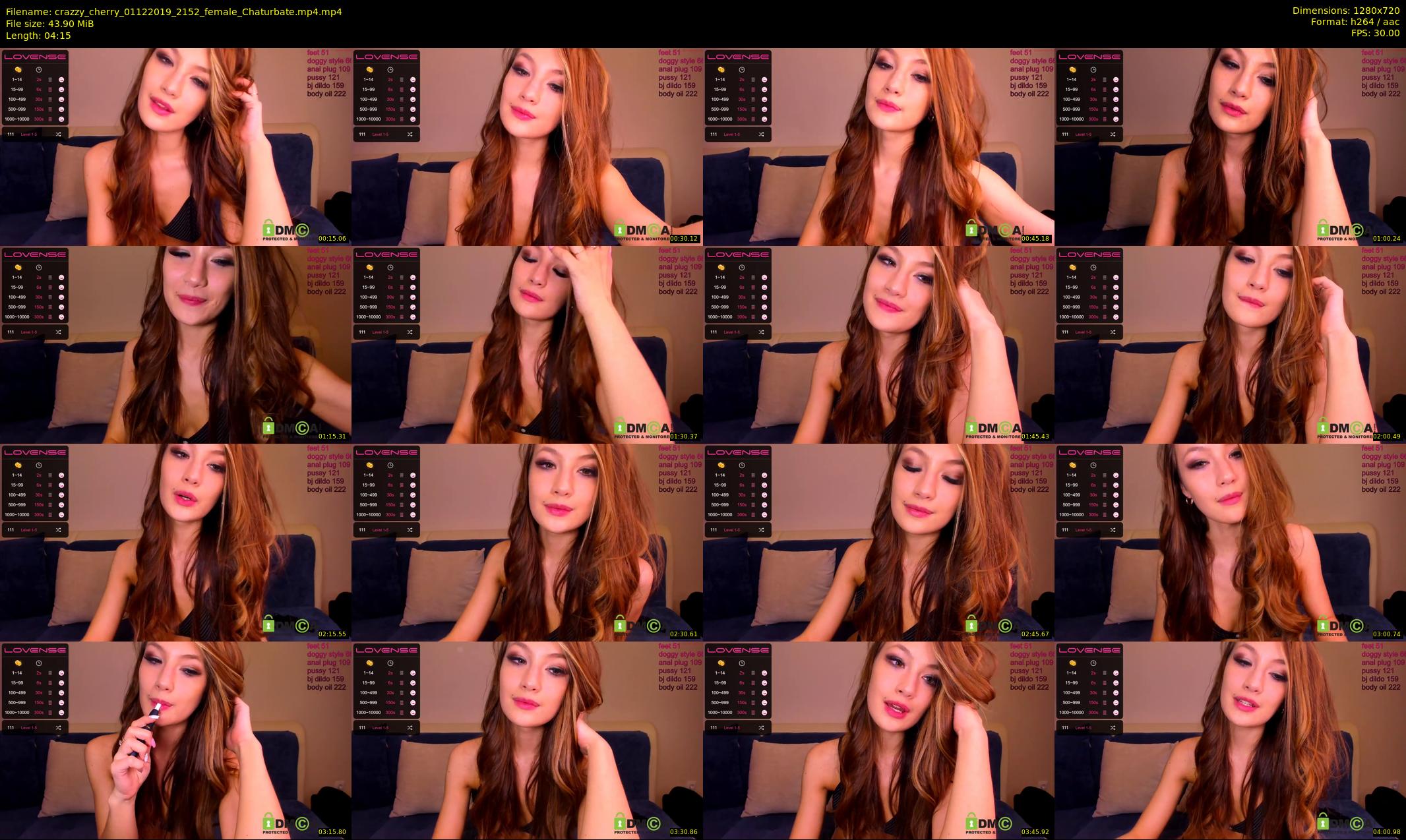 crazzy_cherry — 5 minute Chaturbate female cam show recording, 720p, Dec 1, 2019
