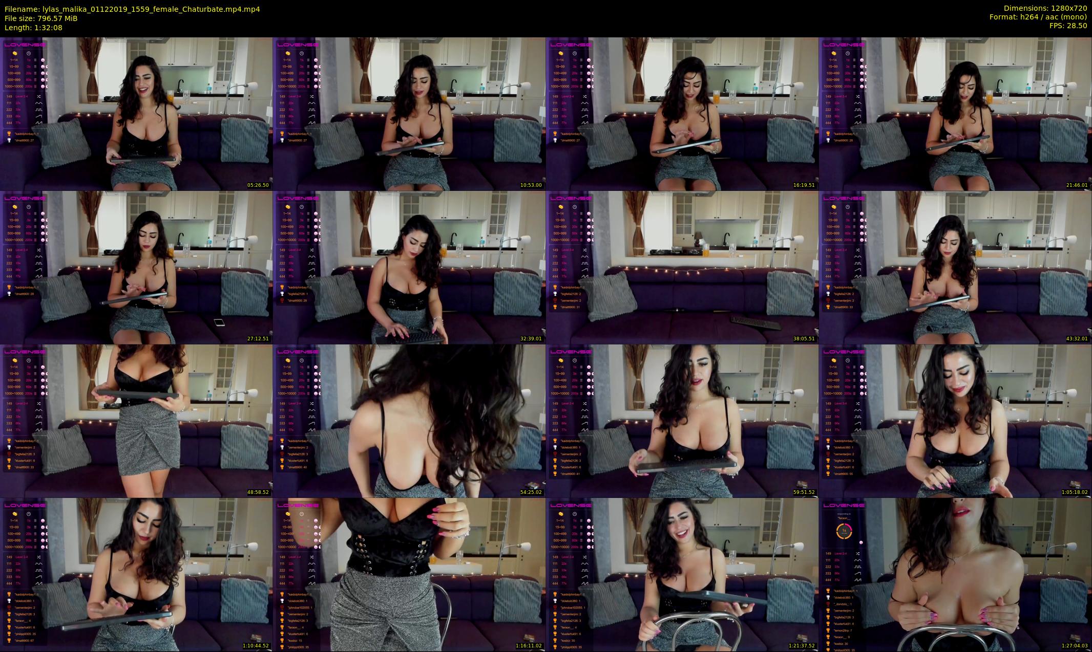 lylas_malika — 93 minute Chaturbate female cam show recording, 720p, Dec 1, 2019