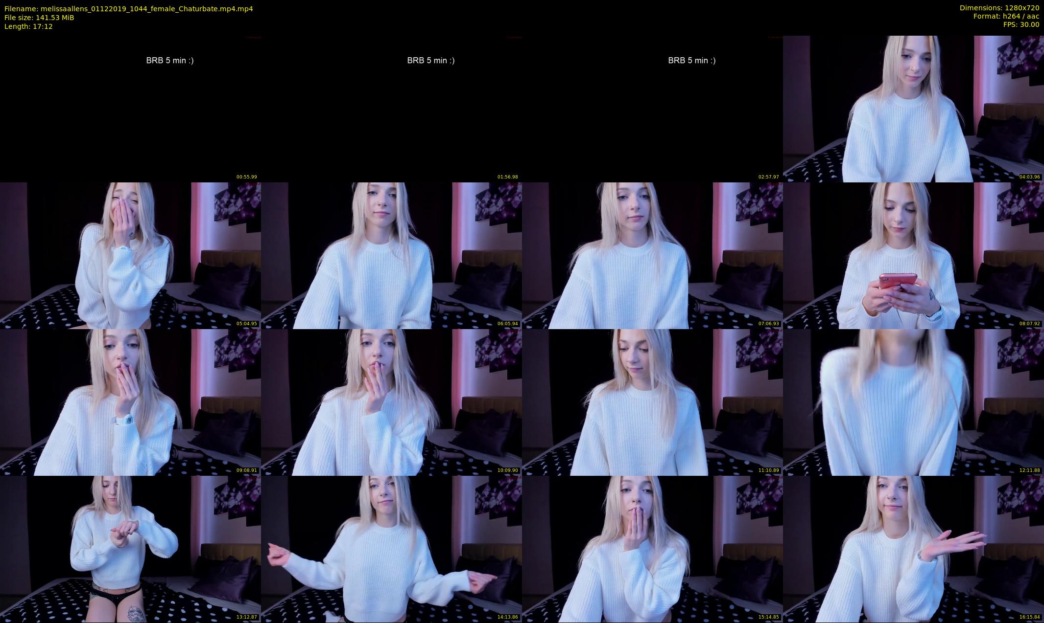 melissaallens — 18 minute Chaturbate female cam show recording, 720p, Dec 1, 2019