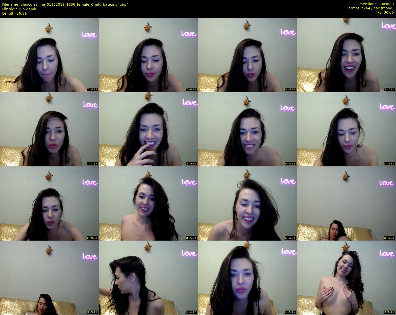 ohnicoleshine — 27 minute Chaturbate female cam show recording, 480p, Dec 1, 2019