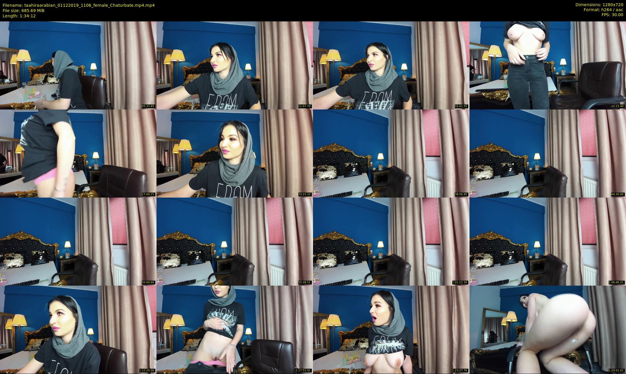 taahiraarabian — 95 minute Chaturbate female cam show recording, 720p, Dec 1, 2019