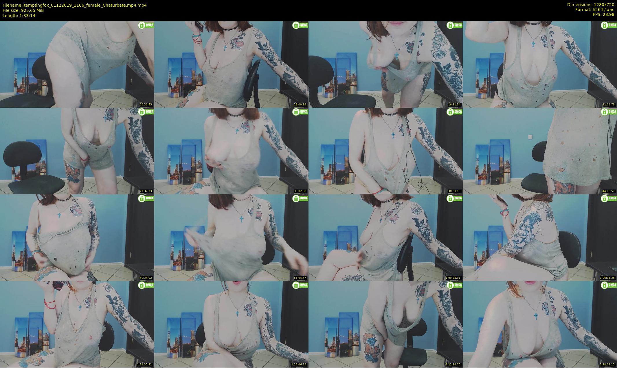 temptingfox — 94 minute Chaturbate female cam show recording, 720p, Dec 1, 2019
