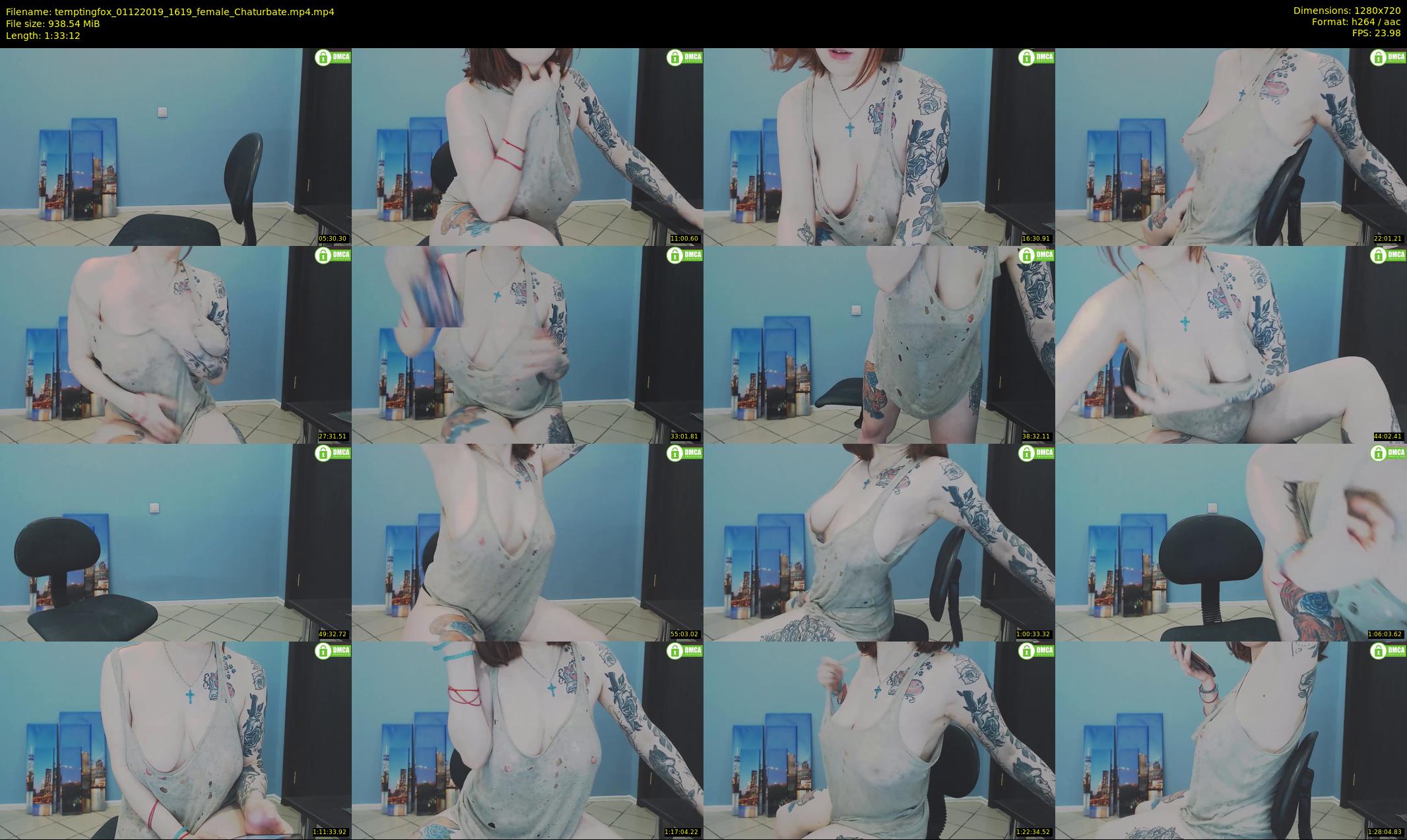 temptingfox — 94 minute Chaturbate female cam show recording, 720p, Dec 1, 2019