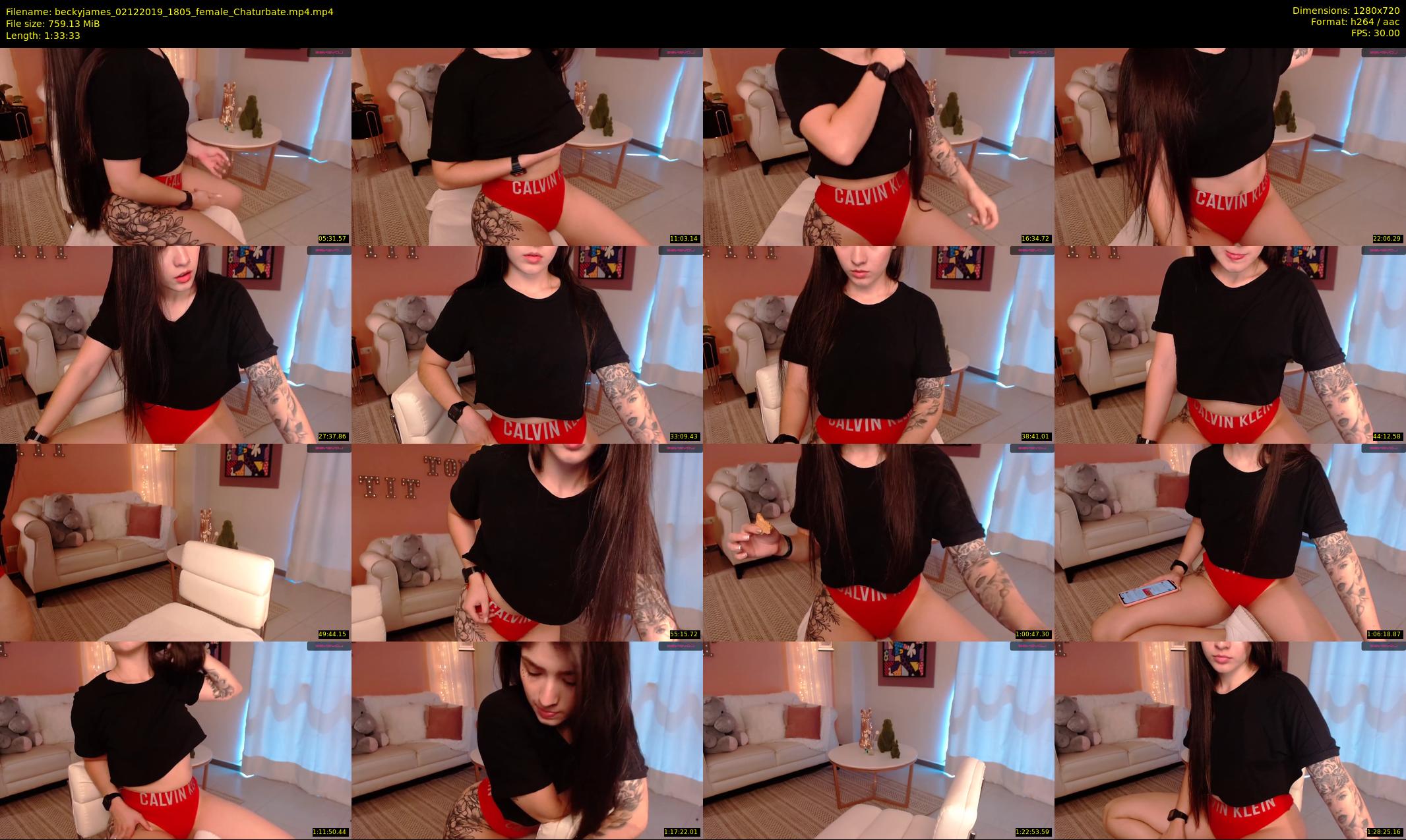 beckyjames — 94 minute Chaturbate female cam show recording, 720p, Dec 2, 2019