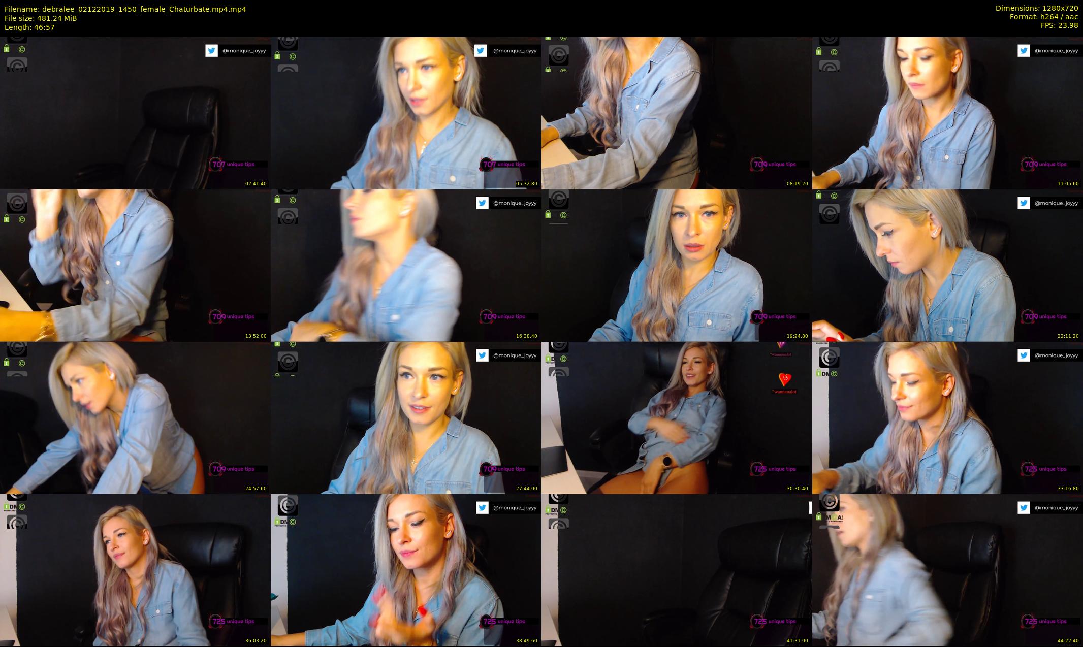 debralee — 47 minute Chaturbate female cam show recording, 720p, Dec 2, 2019