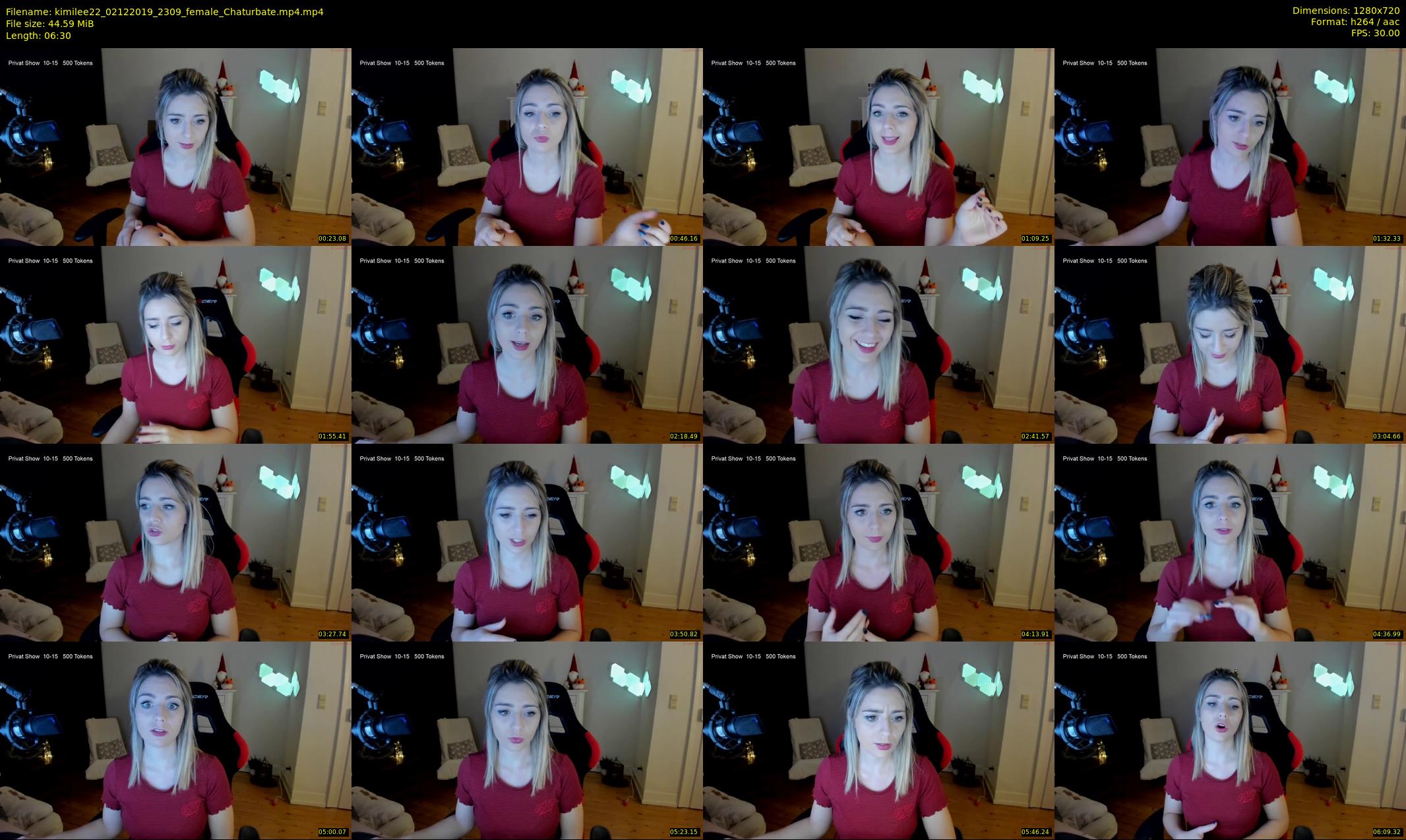kimilee22 — 7 minute Chaturbate female cam show recording, 720p, Dec 2, 2019