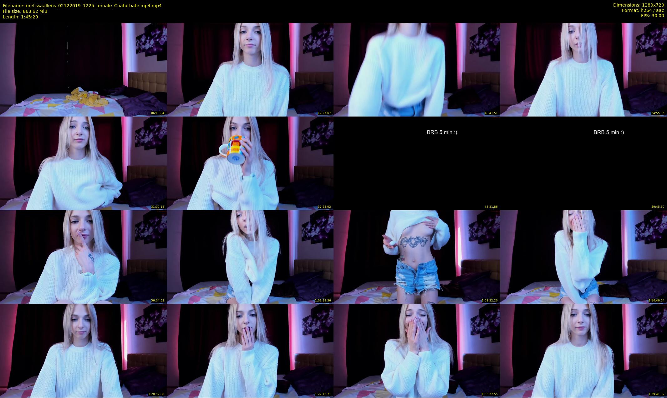 melissaallens — 106 minute Chaturbate female cam show recording, 720p, Dec 2, 2019