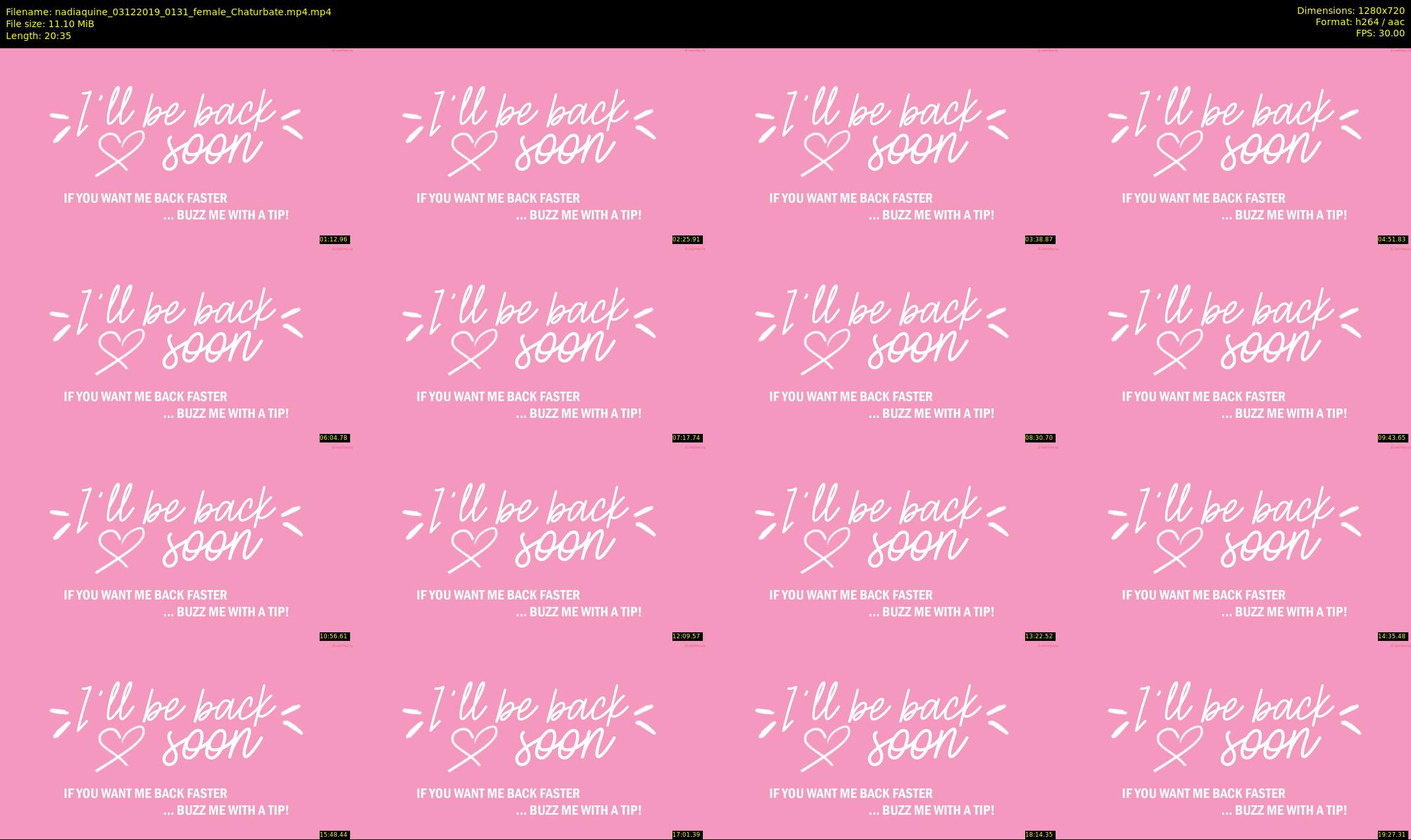 nadiaquine — 21 minute Chaturbate female cam show recording, 720p, Dec 3, 2019