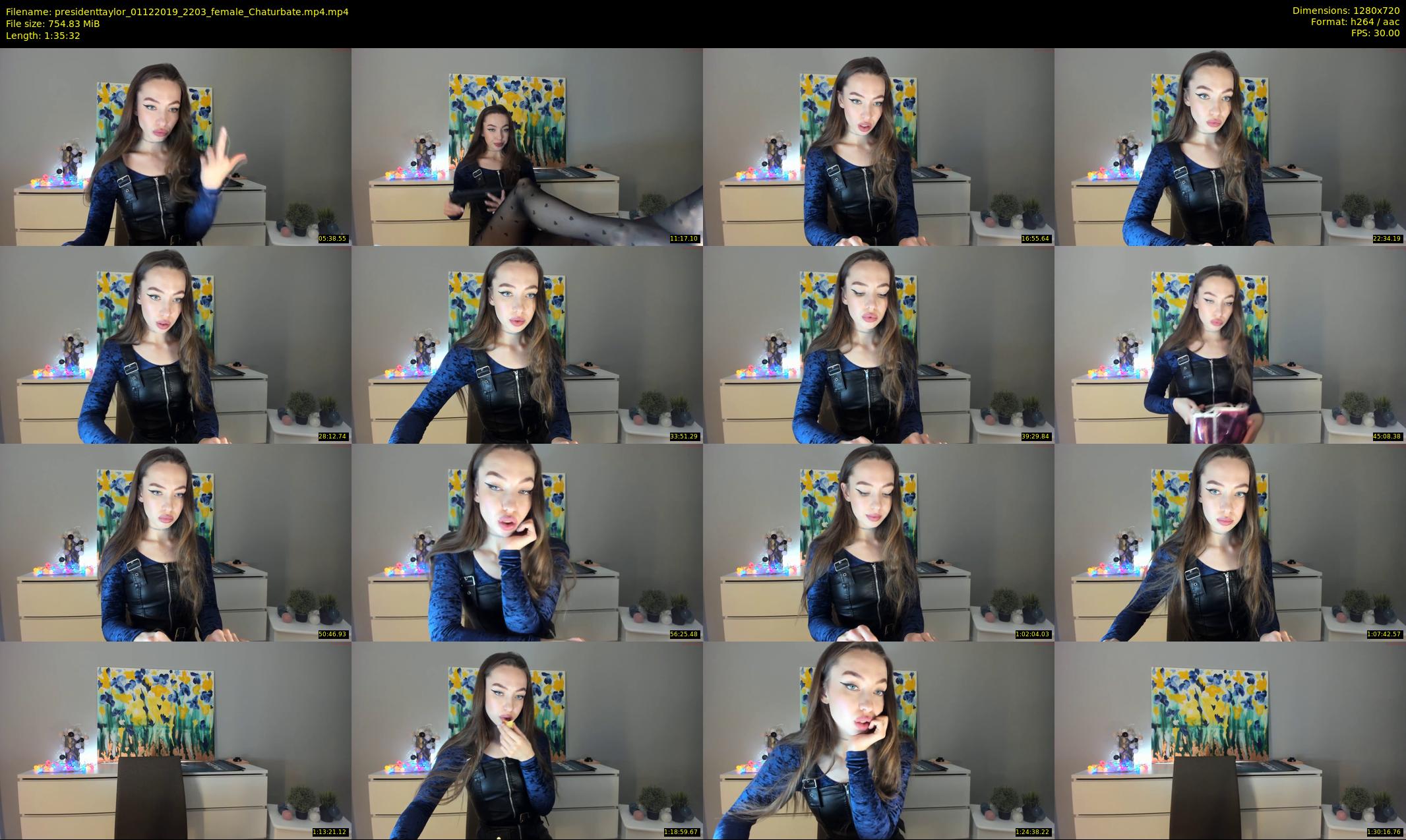 presidenttaylor — 96 minute Chaturbate female cam show recording, 720p, Dec 1, 2019