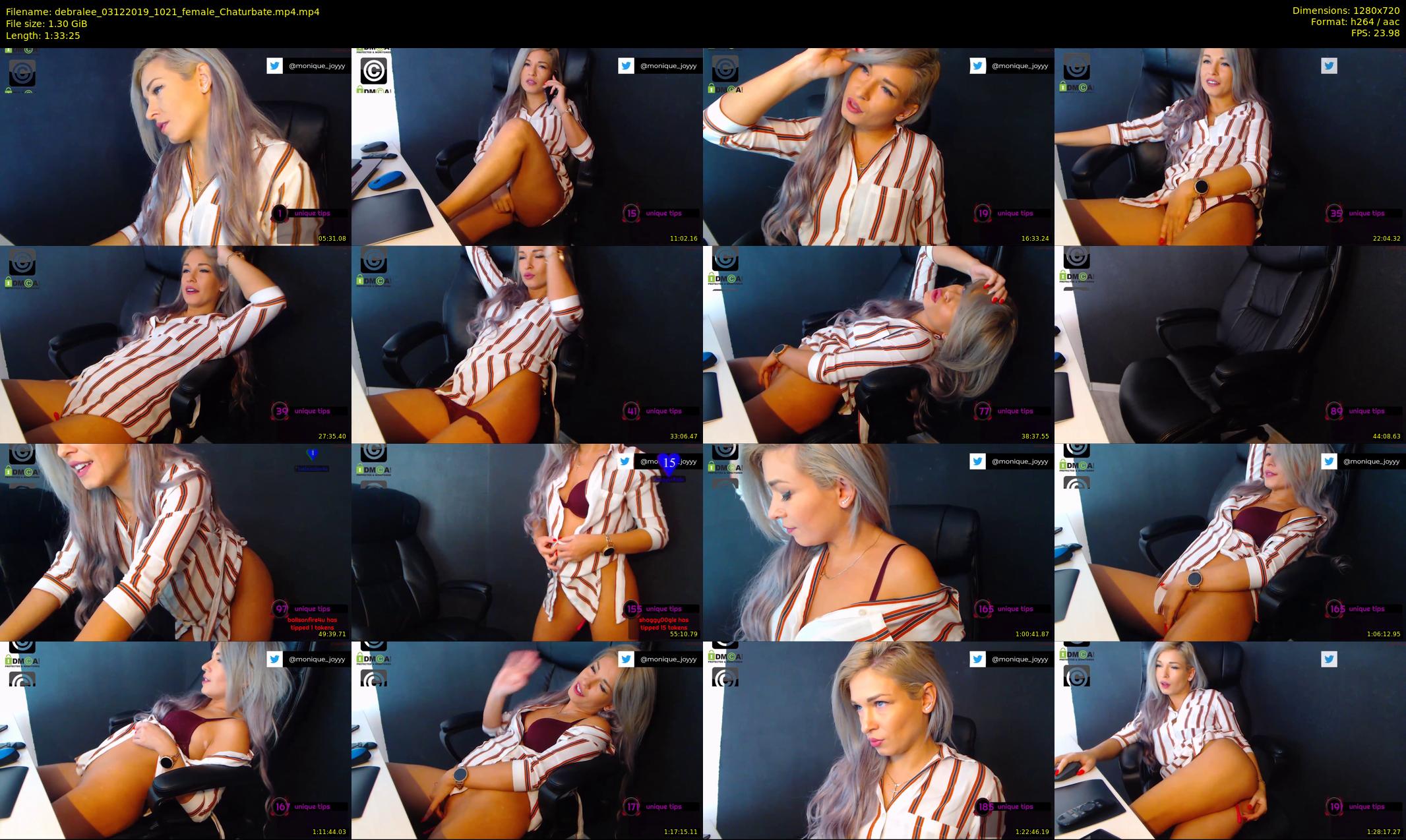 debralee — 94 minute Chaturbate female cam show recording, 720p, Dec 3, 2019