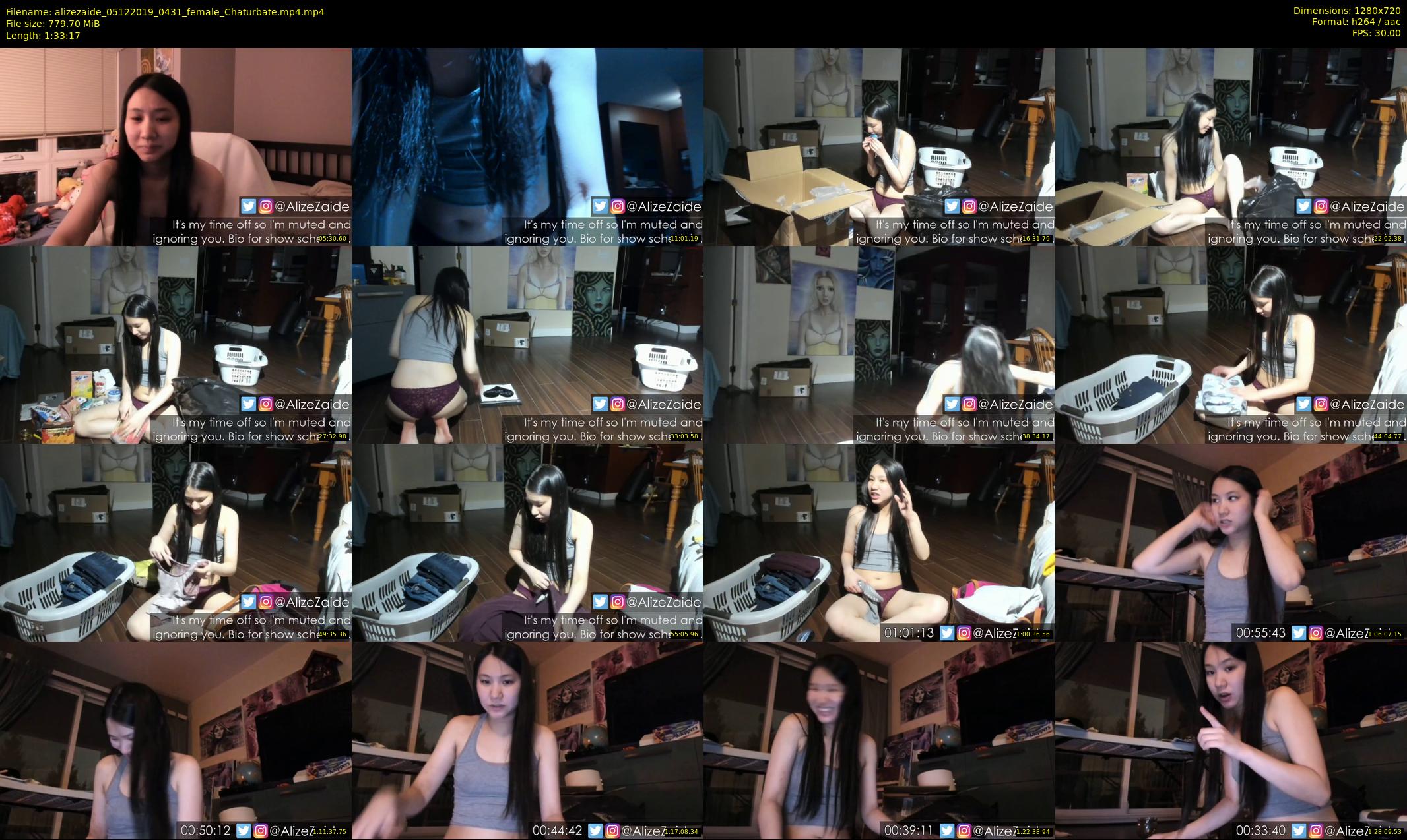 alizezaide — 94 minute Chaturbate female cam show recording, 720p, Dec 5, 2019
