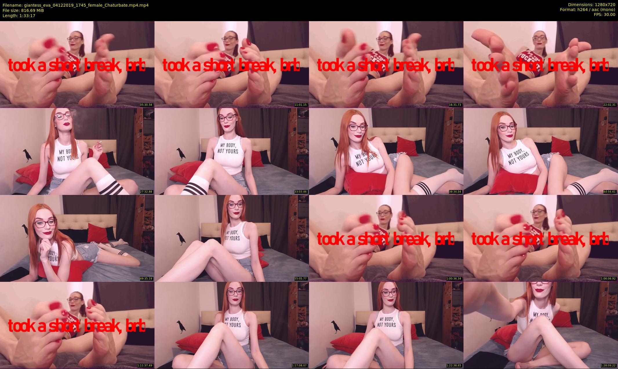 giantess_eva — 94 minute Chaturbate female cam show recording, 720p, Dec 4, 2019