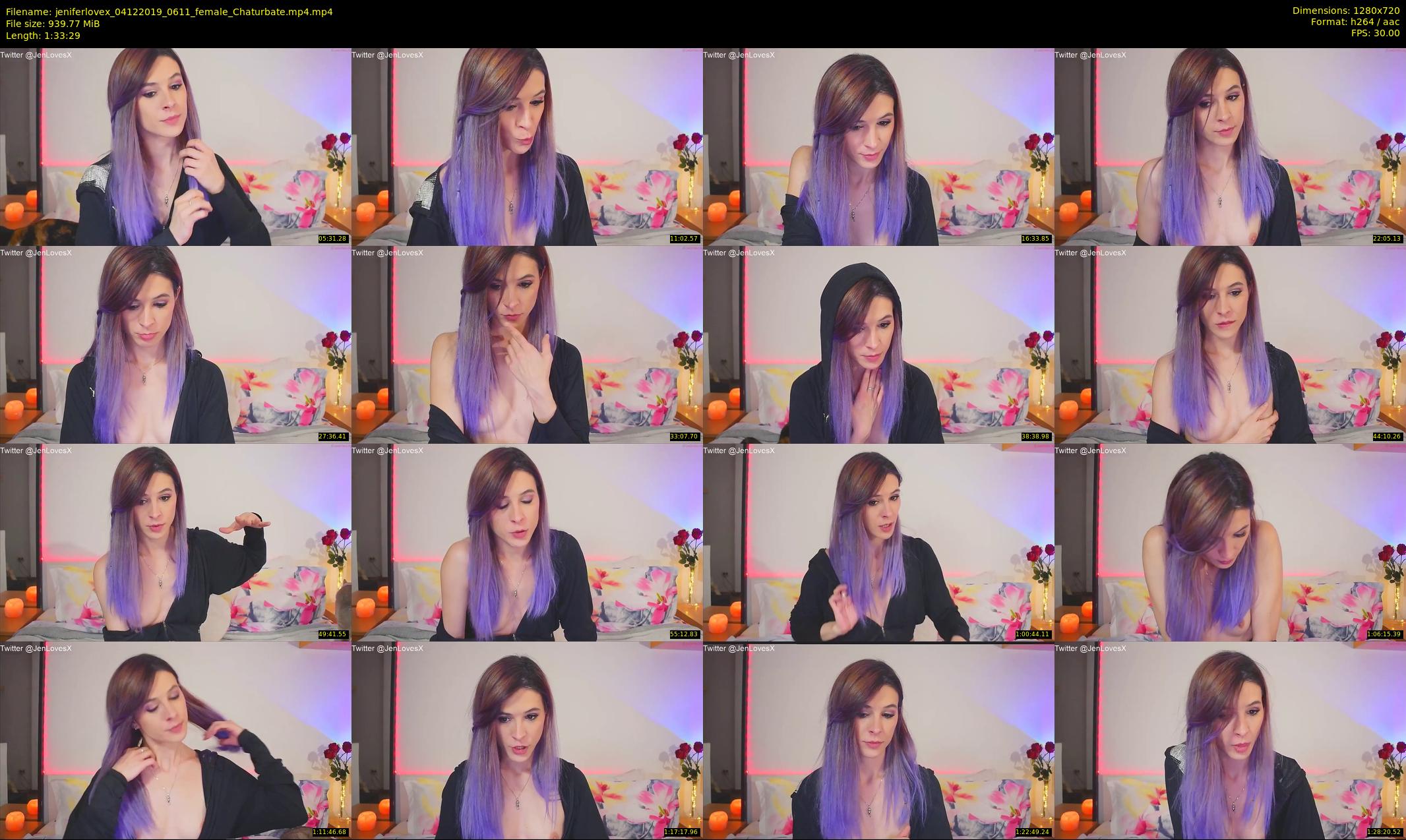 jeniferlovex — 94 minute Chaturbate female cam show recording, 720p, Dec 4, 2019