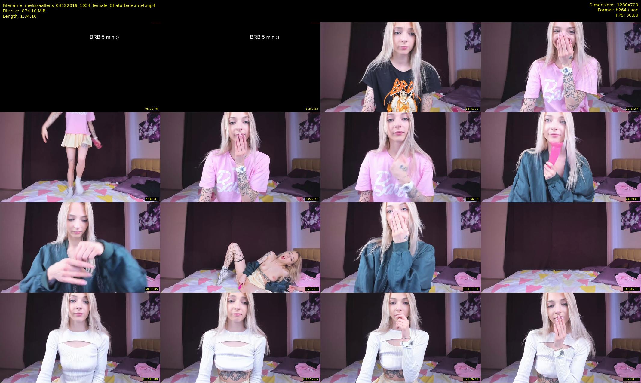 melissaallens — 95 minute Chaturbate female cam show recording, 720p, Dec 4, 2019