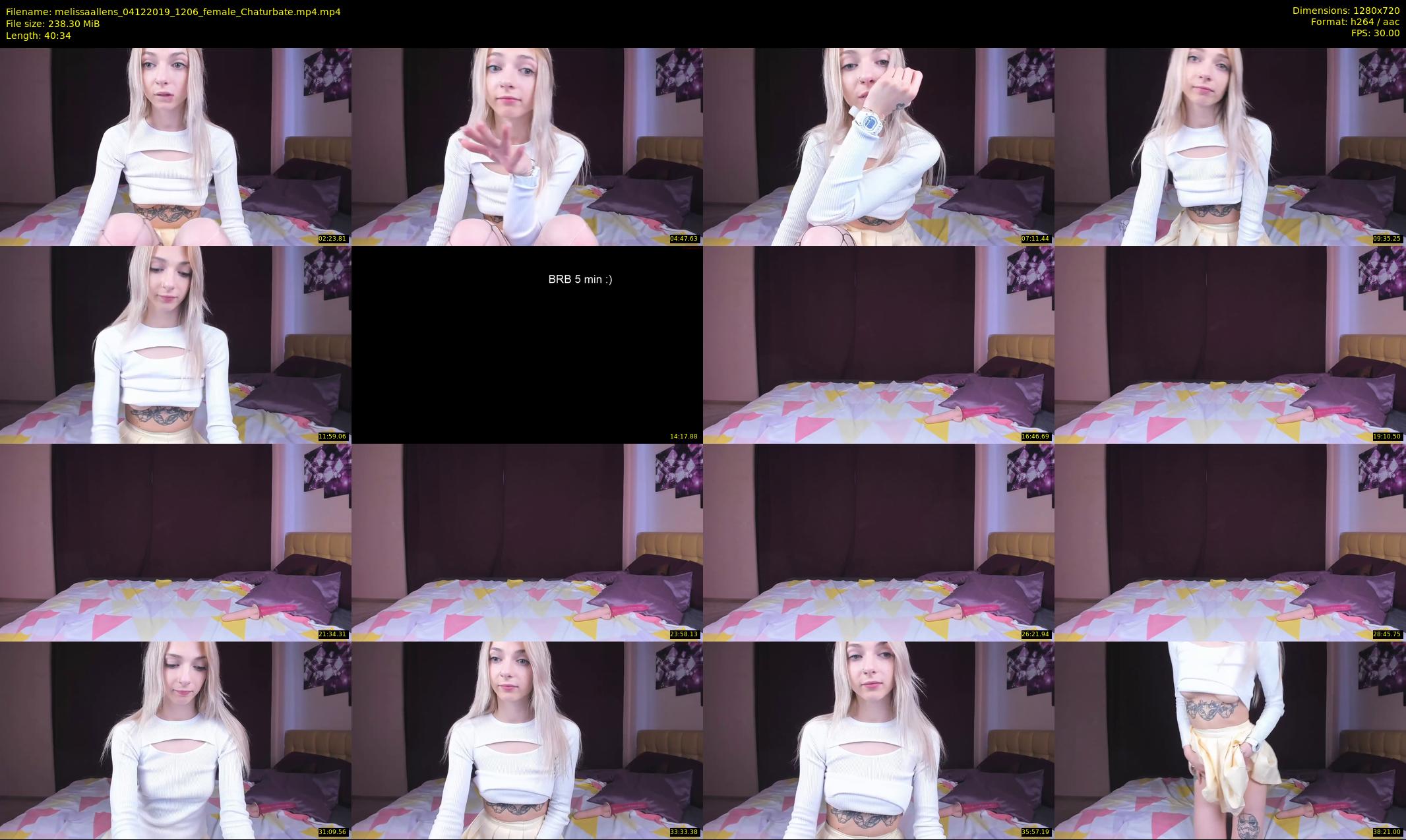 melissaallens — 41 minute Chaturbate female cam show recording, 720p, Dec 4, 2019
