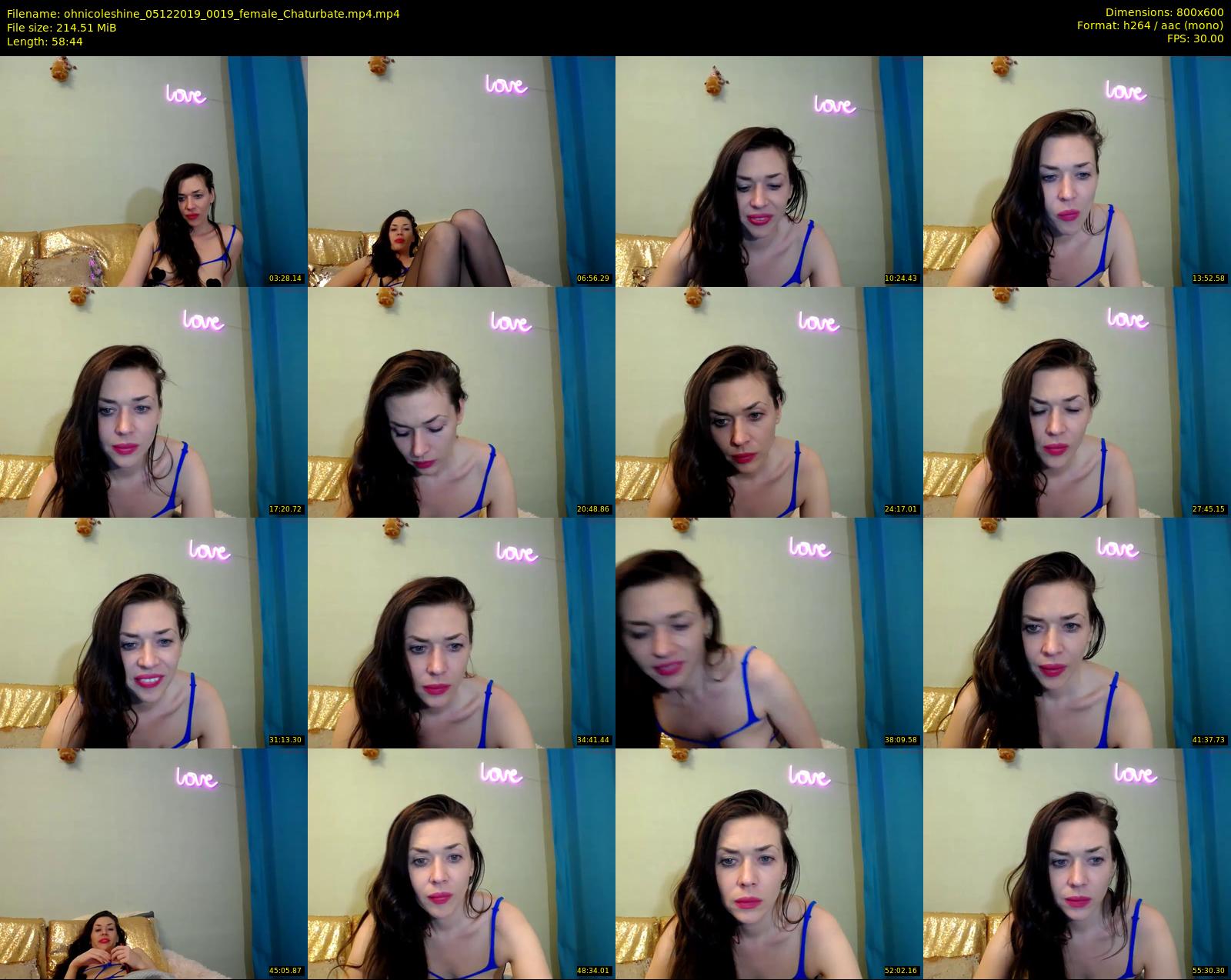 ohnicoleshine — 59 minute Chaturbate female cam show recording, 480p, Dec 5, 2019