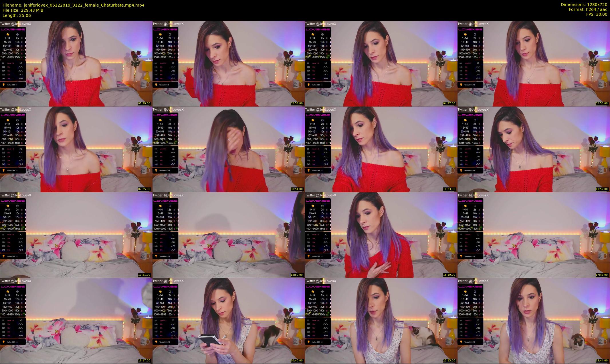 jeniferlovex — 26 minute Chaturbate female cam show recording, 720p, Dec 6, 2019