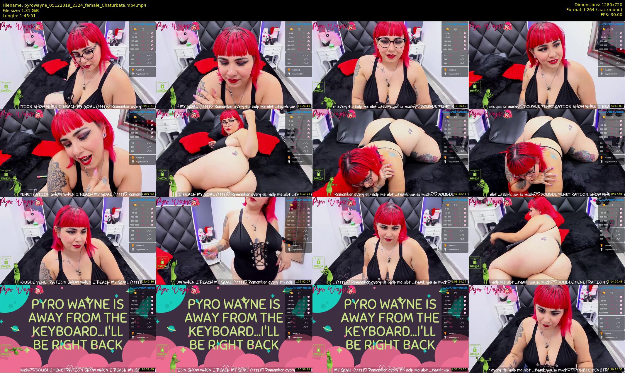 pyrowayne — 106 minute Chaturbate female cam show recording, 720p, Dec 5, 2019
