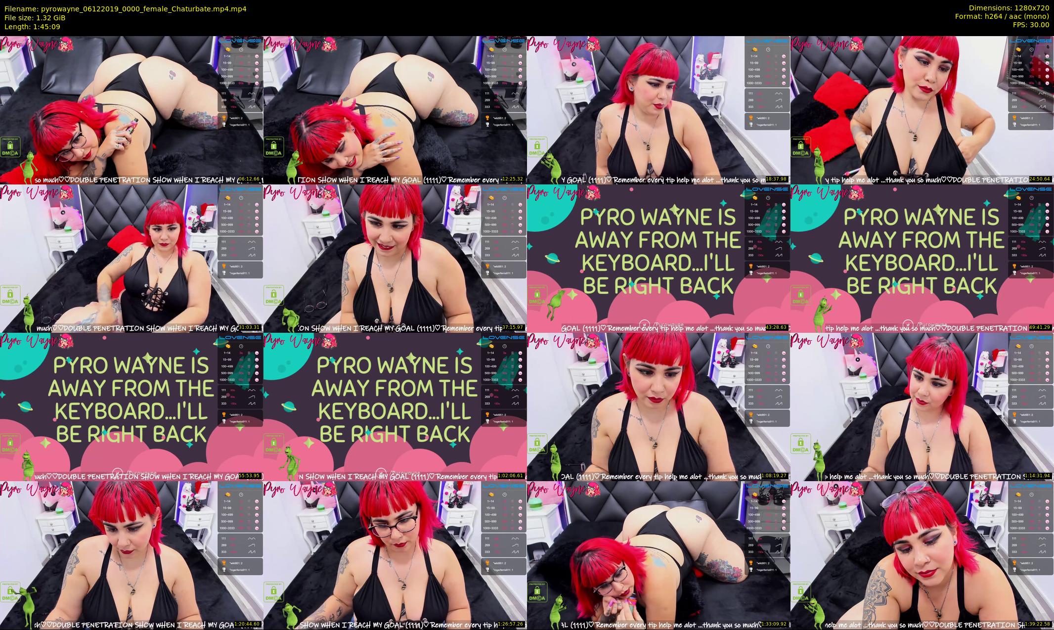 pyrowayne — 106 minute Chaturbate female cam show recording, 720p, Dec 6, 2019