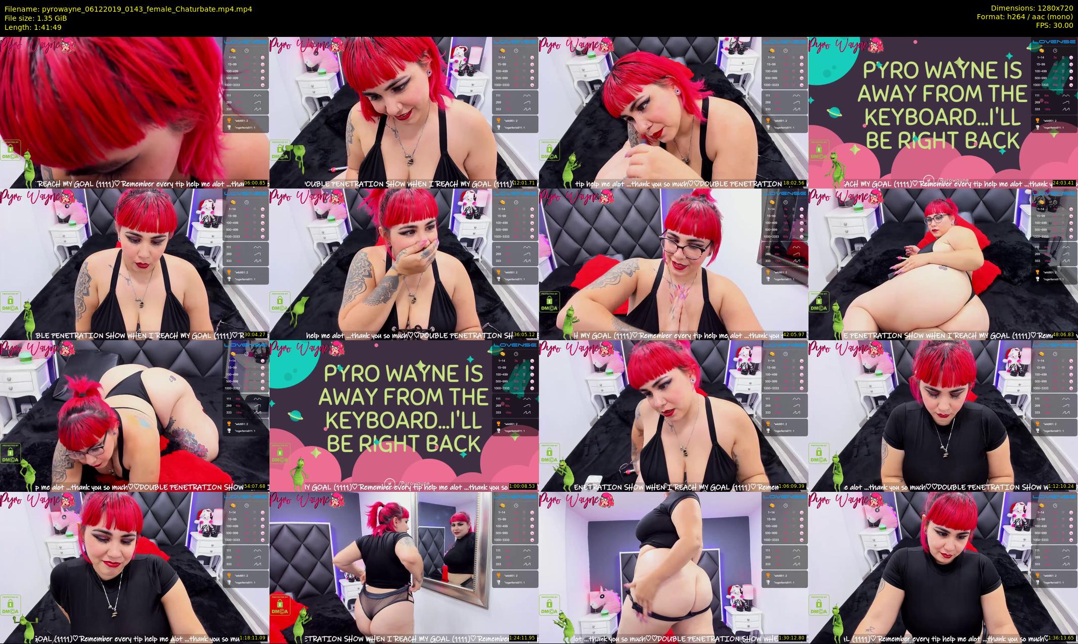 pyrowayne — 102 minute Chaturbate female cam show recording, 720p, Dec 6, 2019