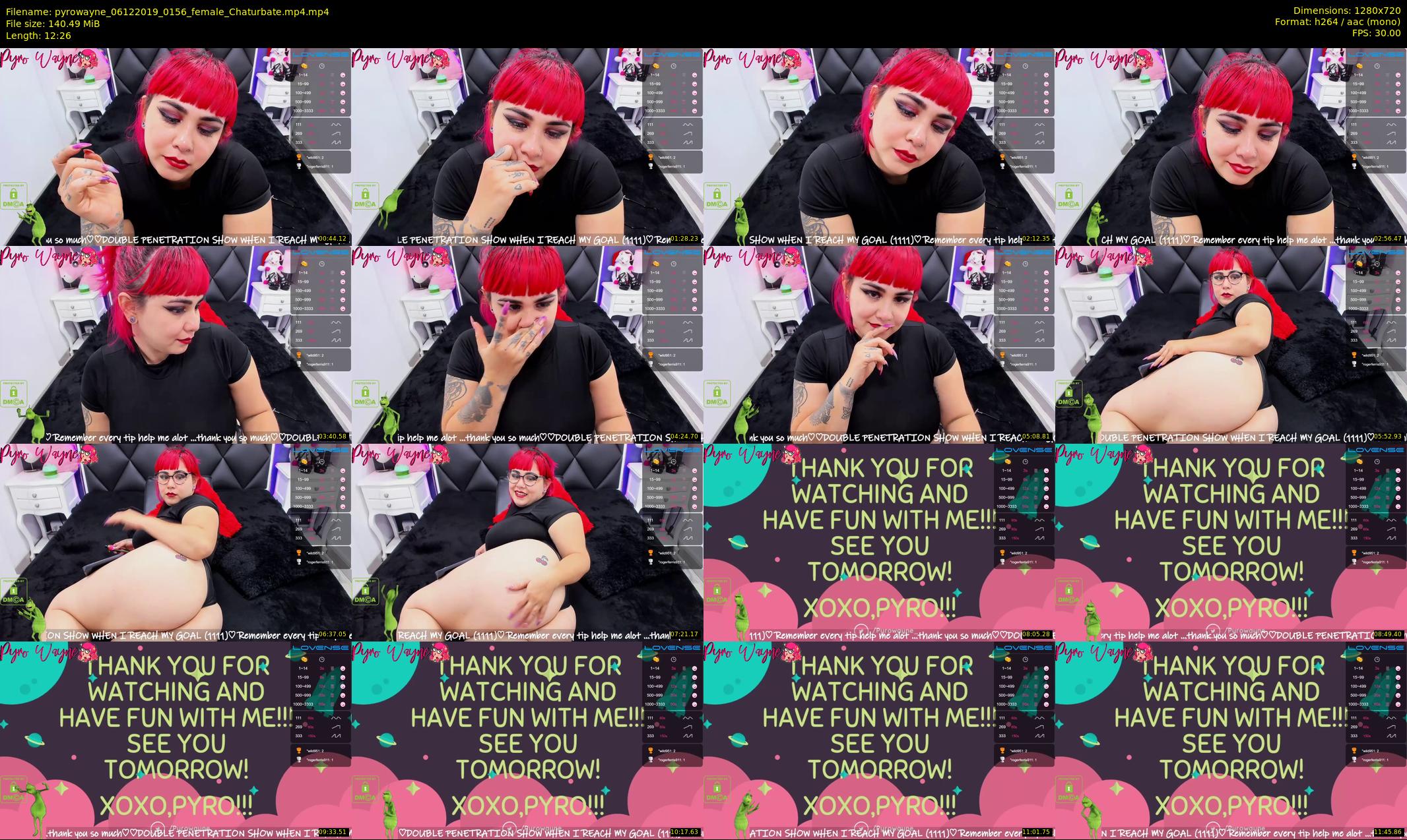 pyrowayne — 13 minute Chaturbate female cam show recording, 720p, Dec 6, 2019