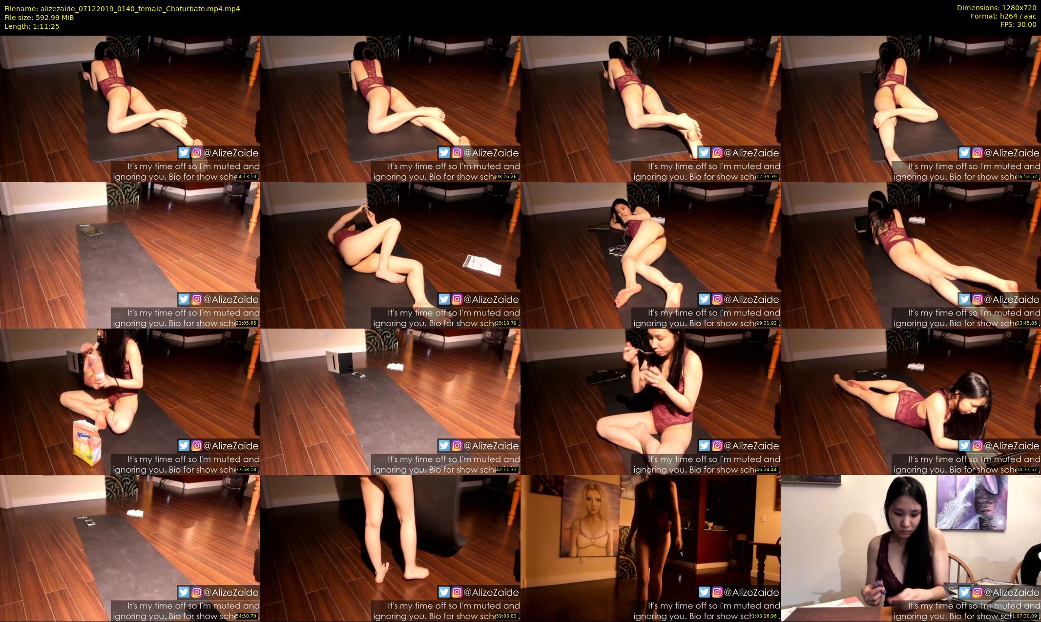 alizezaide — 72 minute Chaturbate female cam show recording, 720p, Dec 7, 2019