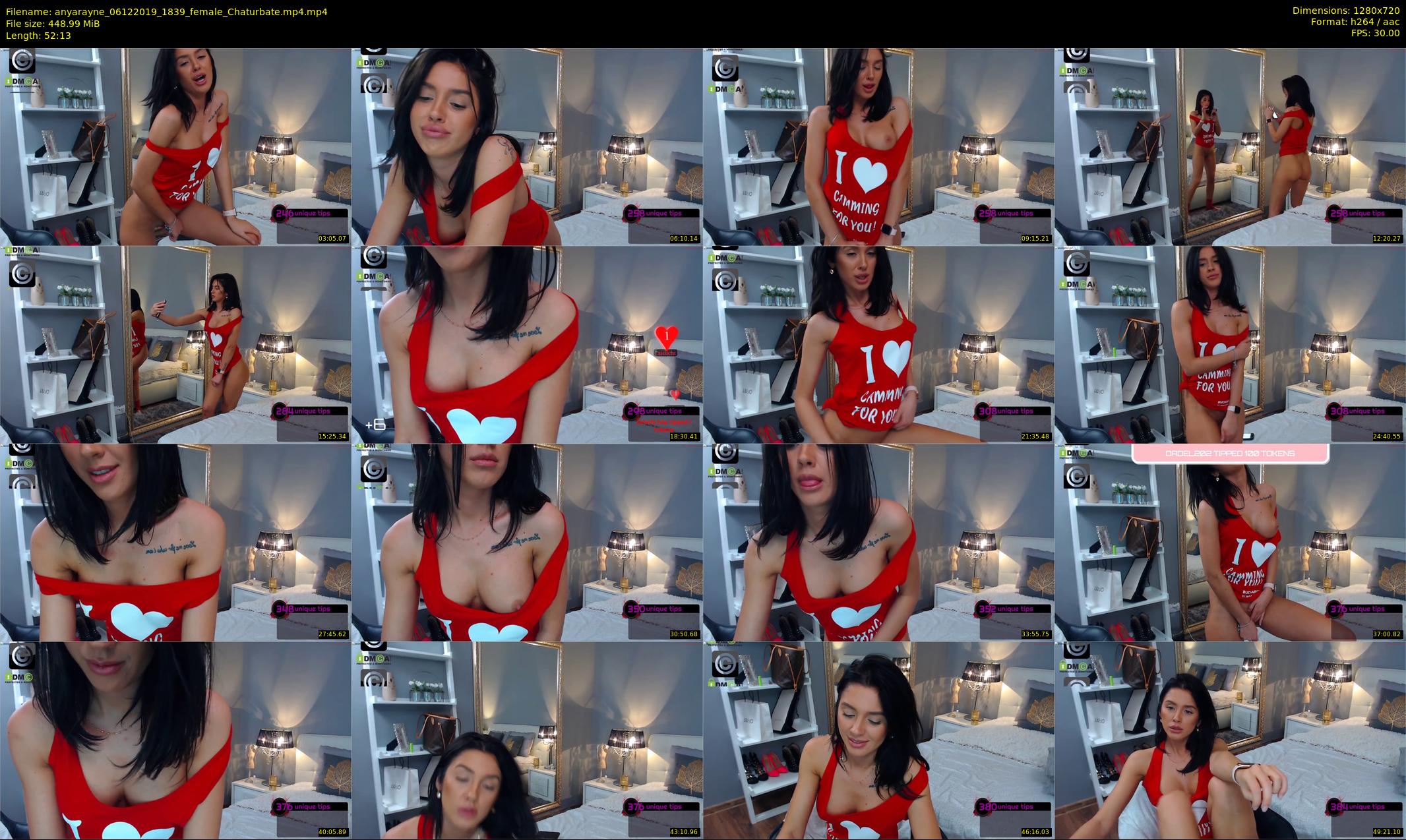 anyarayne — 53 minute Chaturbate female cam show recording, 720p, Dec 6, 2019