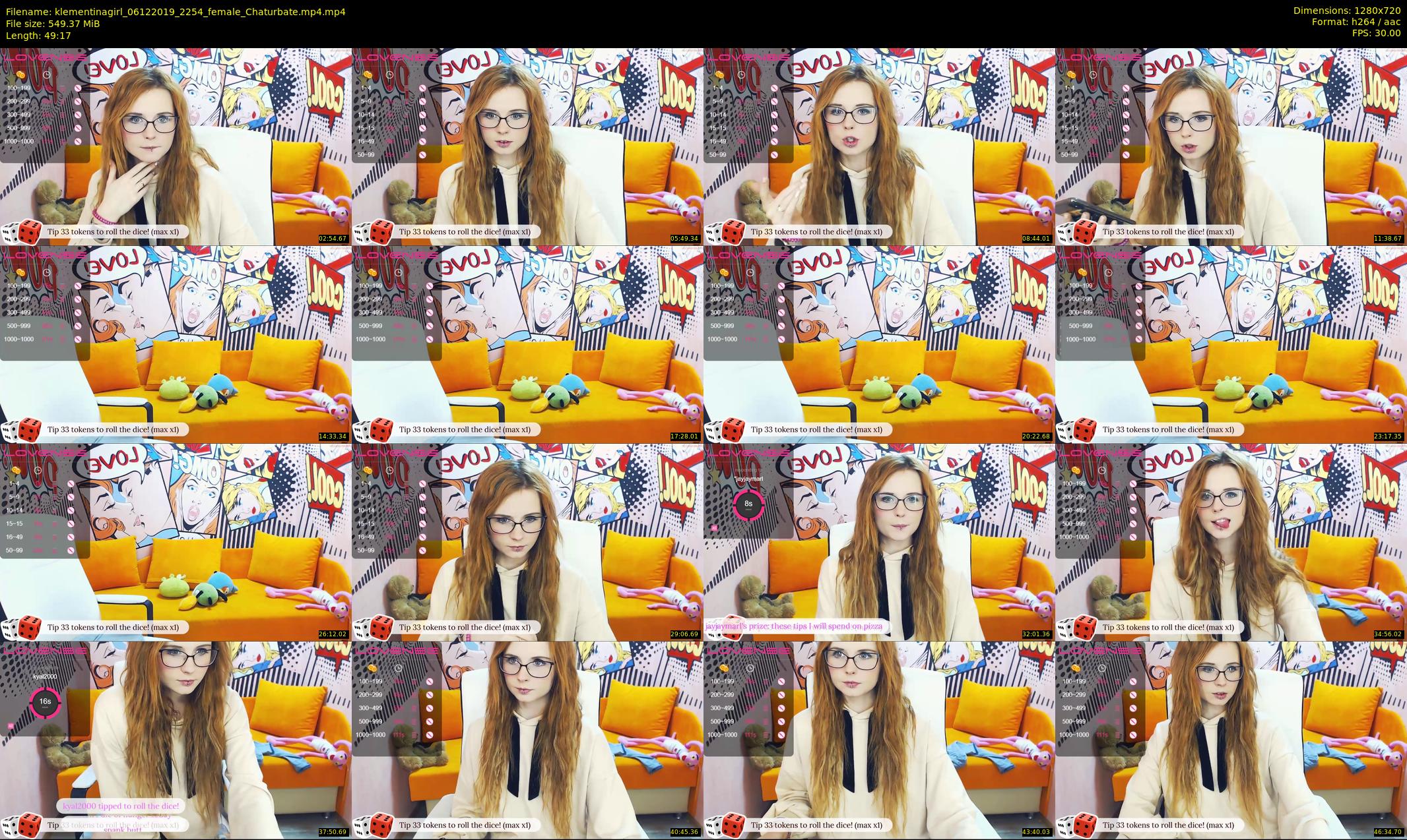 klementinagirl — 50 minute Chaturbate female cam show recording, 720p, Dec 6, 2019