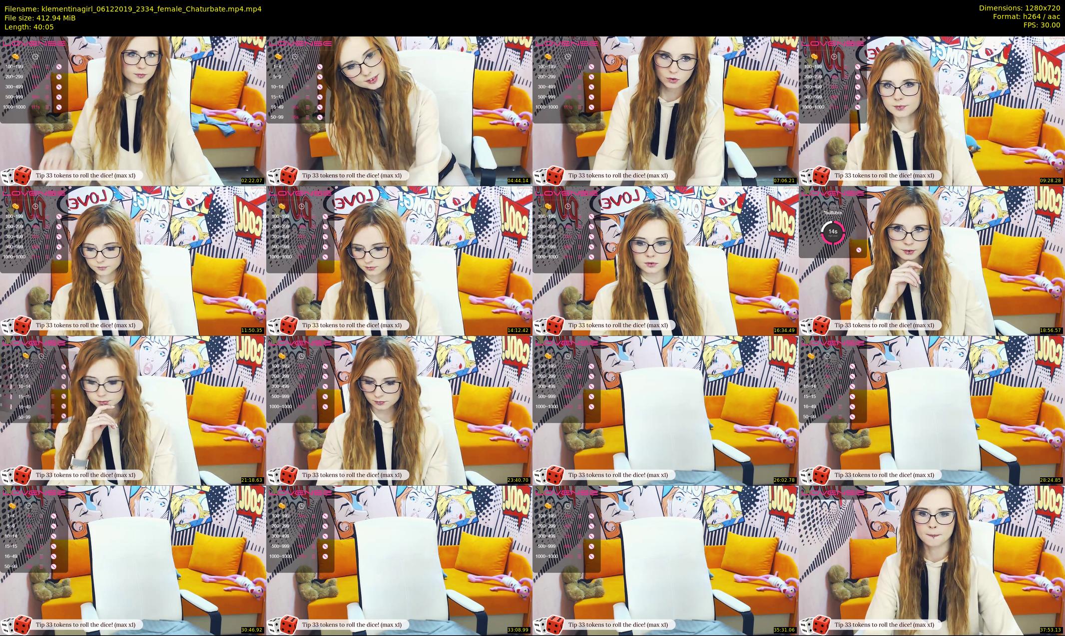 klementinagirl — 41 minute Chaturbate female cam show recording, 720p, Dec 6, 2019