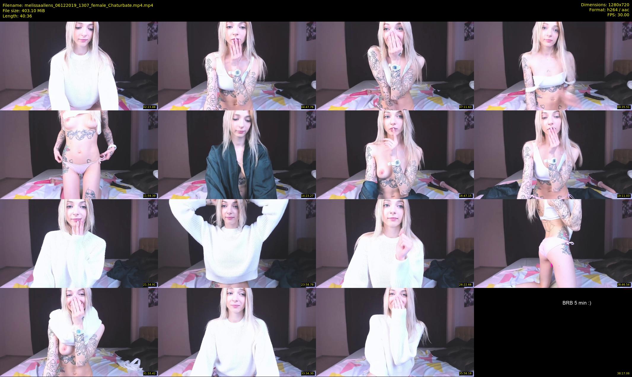 melissaallens — 41 minute Chaturbate female cam show recording, 720p, Dec 6, 2019
