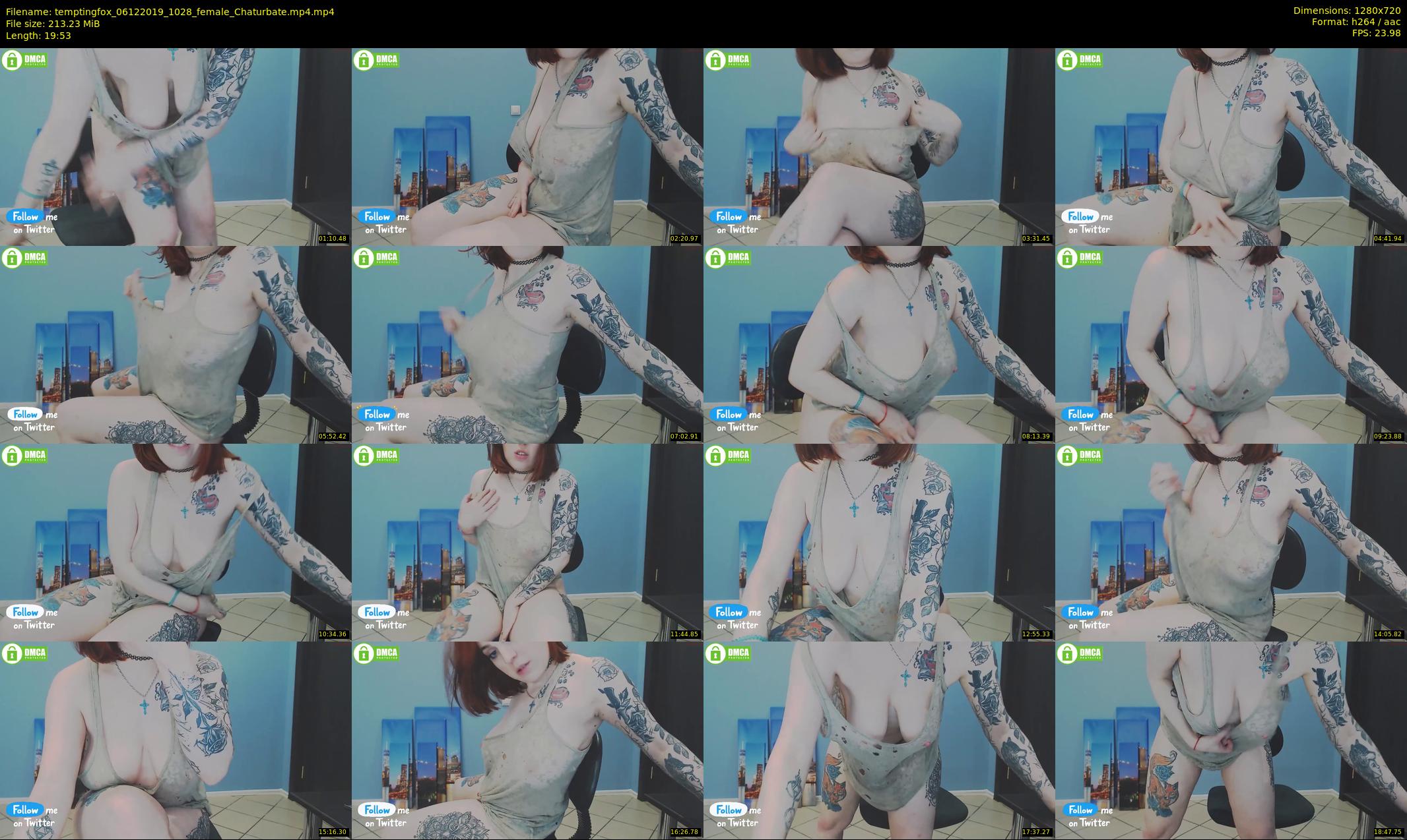 temptingfox — 20 minute Chaturbate female cam show recording, 720p, Dec 6, 2019