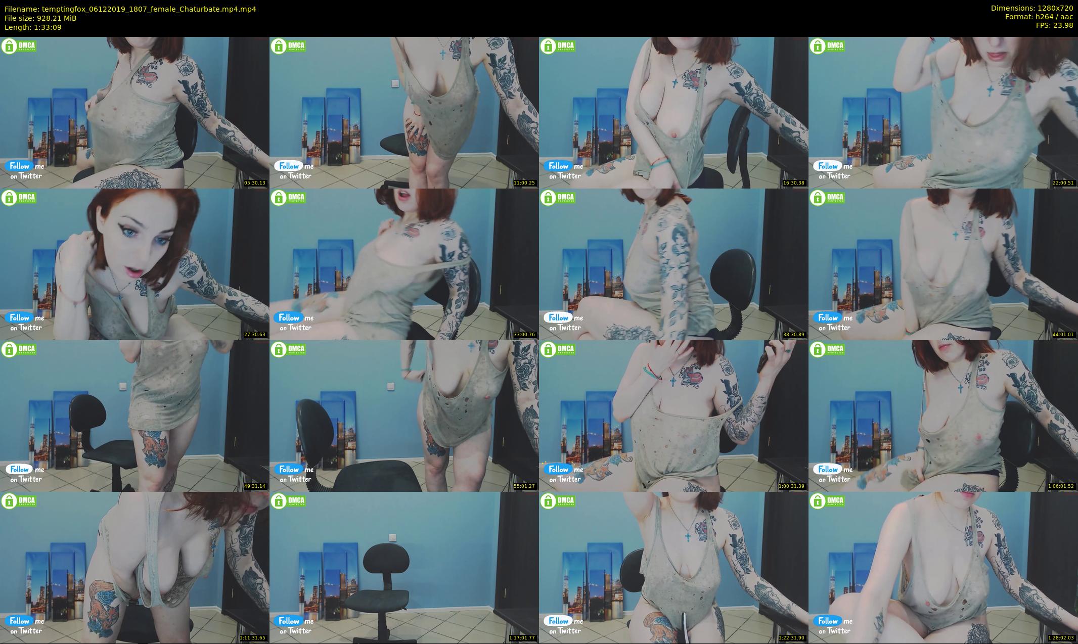 temptingfox — 94 minute Chaturbate female cam show recording, 720p, Dec 6, 2019