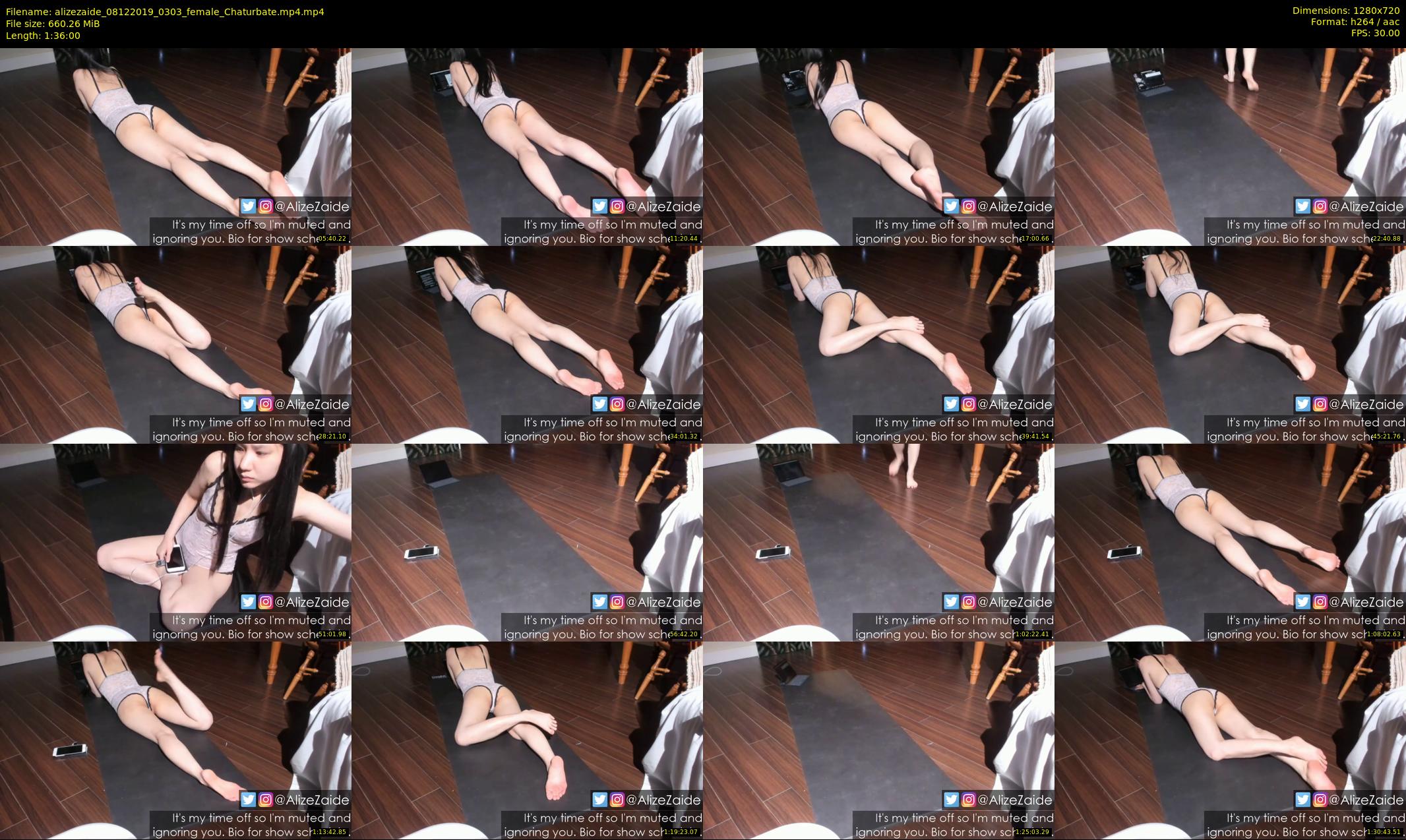 alizezaide — 96 minute Chaturbate female cam show recording, 720p, Dec 8, 2019