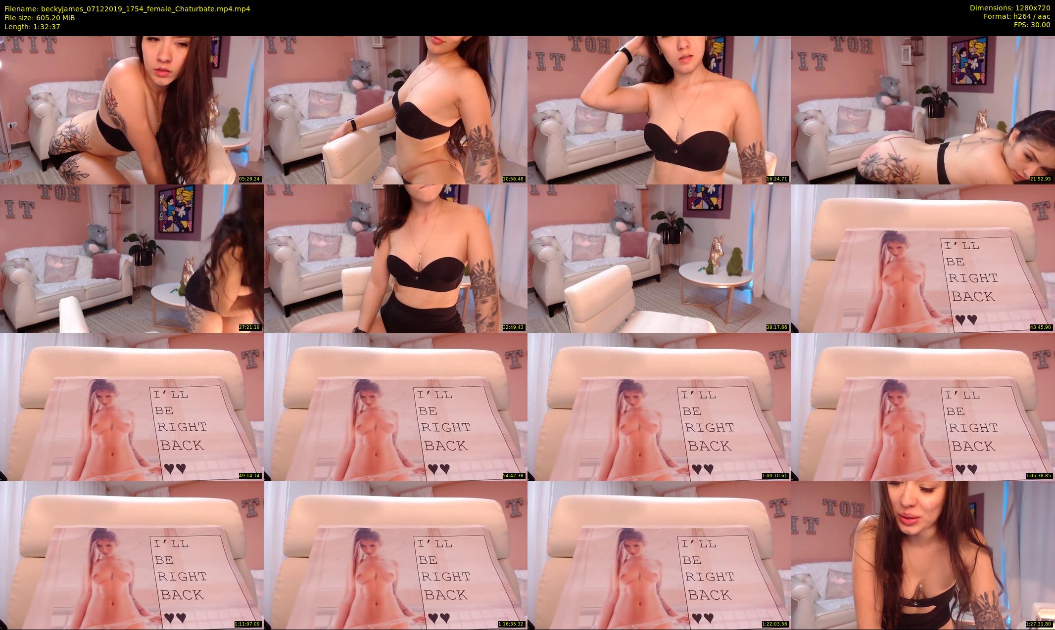 beckyjames — 93 minute Chaturbate female cam show recording, 720p, Dec 7, 2019