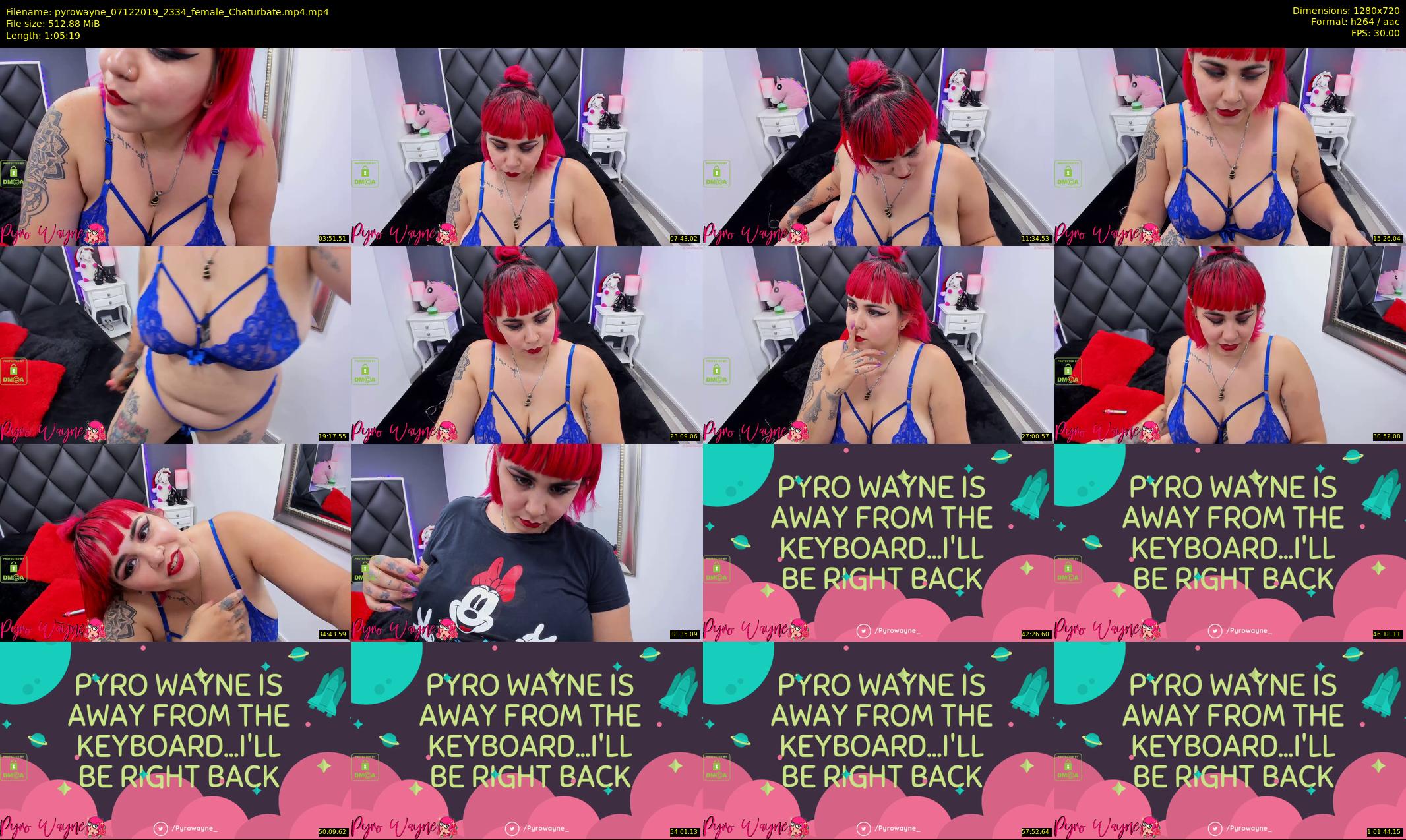 pyrowayne — 66 minute Chaturbate female cam show recording, 720p, Dec 7, 2019
